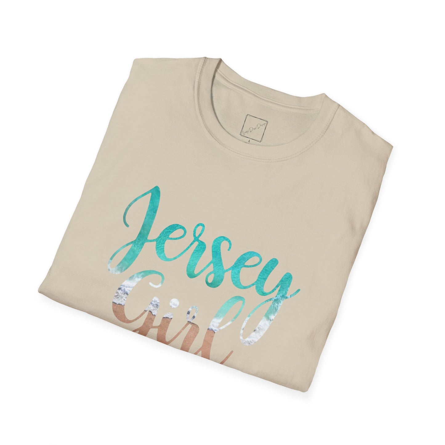 Jersey Girl Beach Ocean Unisex Softstyle T-Shirt, Casual Graphic Tee, Gift for Her, Summer Outfit, Birthday Present, Jersey Pride