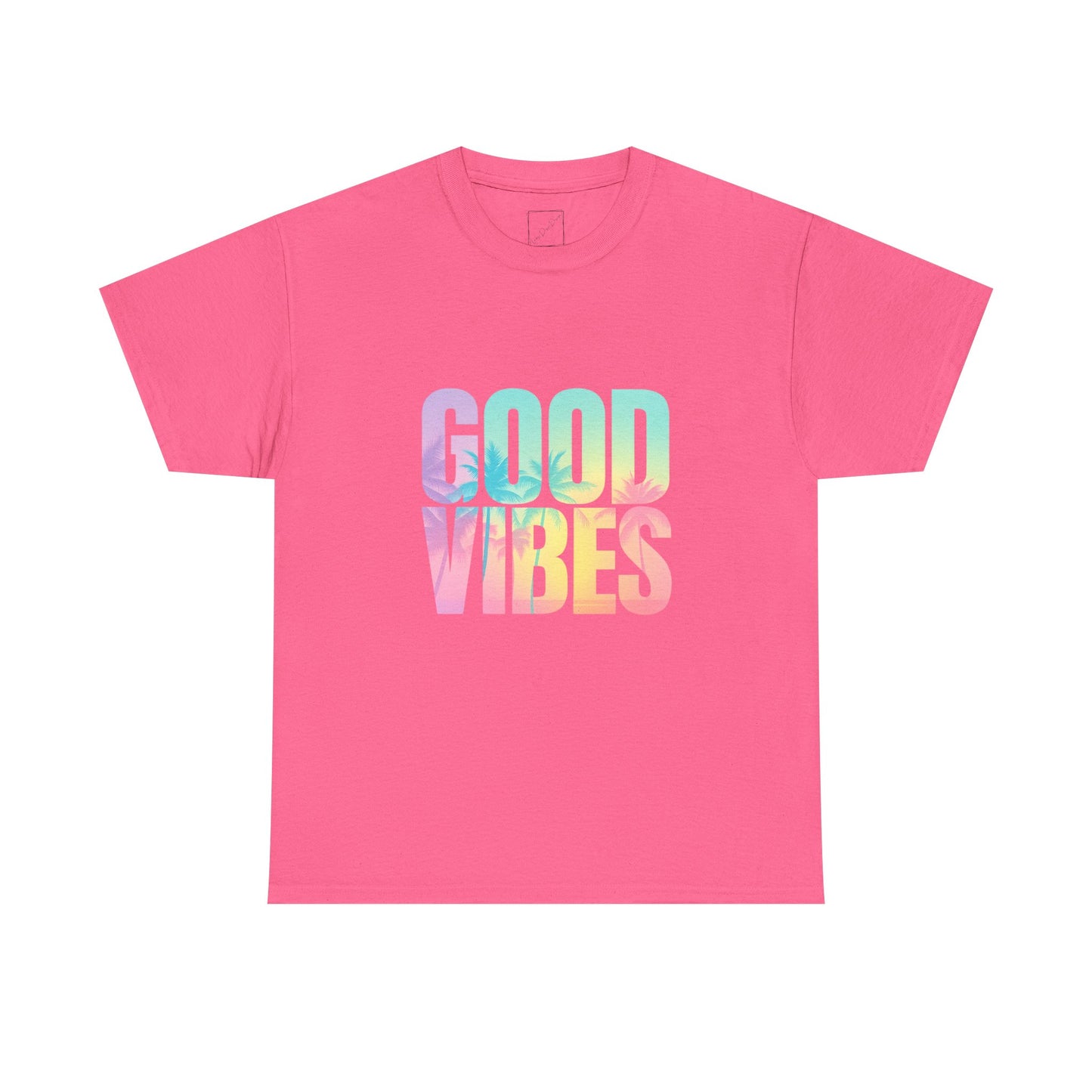 Colorful Good Vibes Tee - Unisex Heavy Cotton T-Shirt, Summer Style, Positive Energy Shirt, Gift for Friends, Casual Wear, Festival Outfit