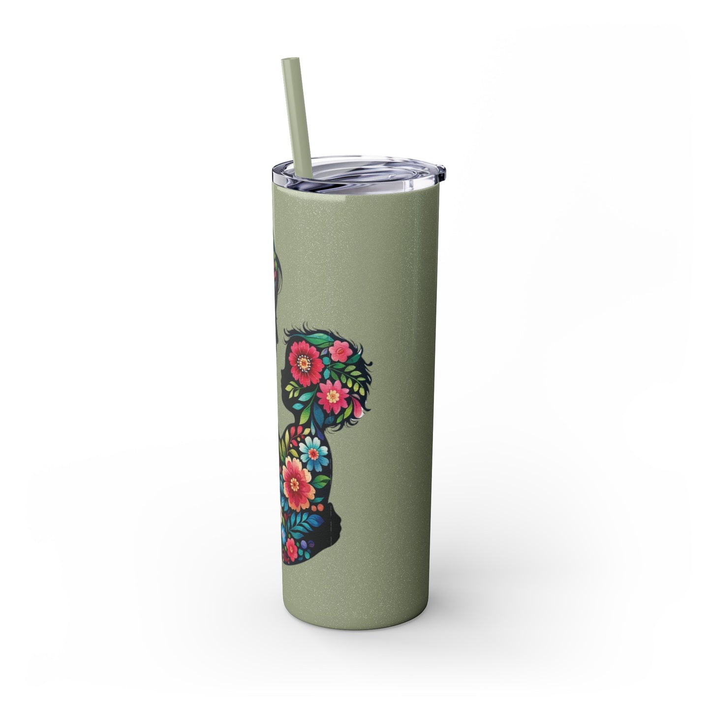 Mom Mother Child Mothers Day Skinny Tumbler with Straw, 20oz