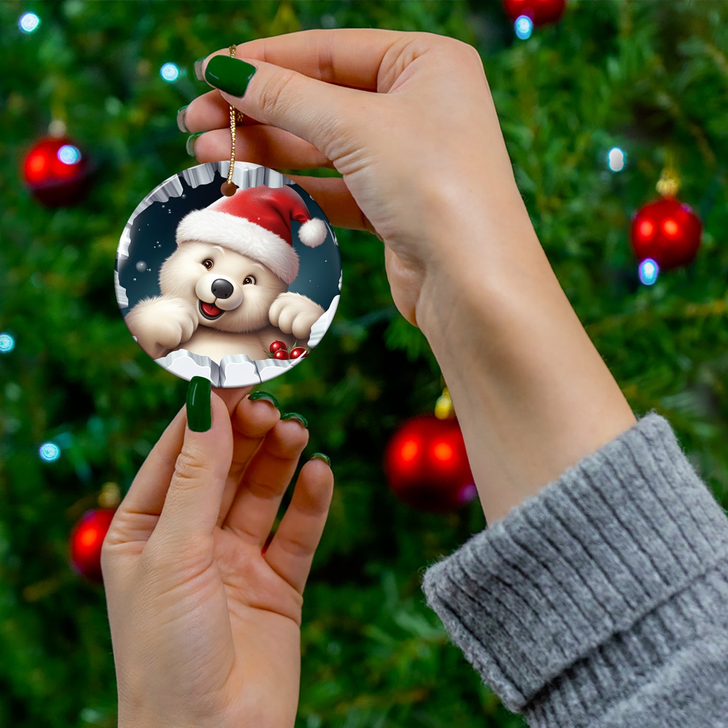 Polar Bear Breakthrough 3D Ceramic Ornament, 4 Shapes