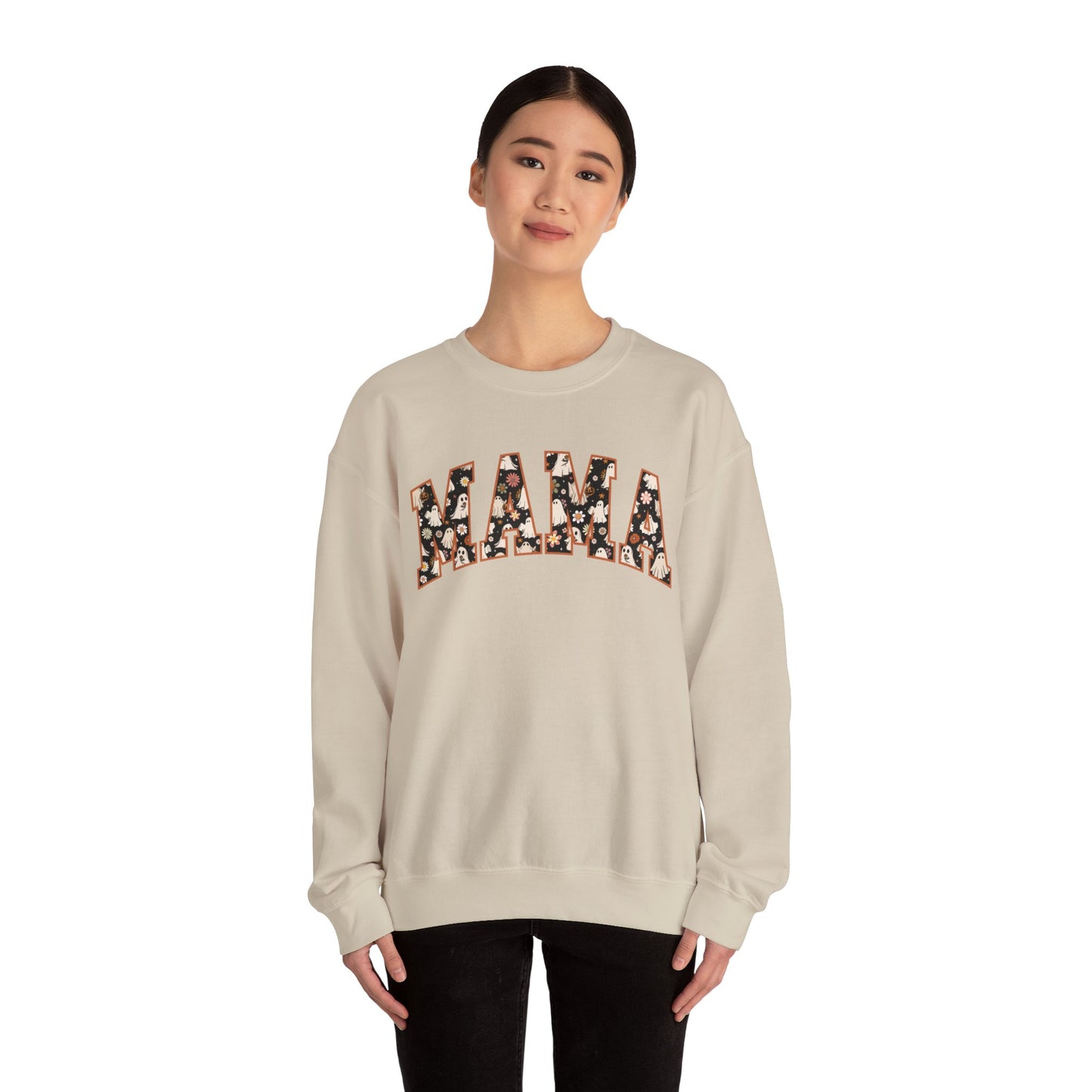 MAMA Halloween Ghost Spooky Unisex Heavy Blend™ Crewneck Sweatshirt
