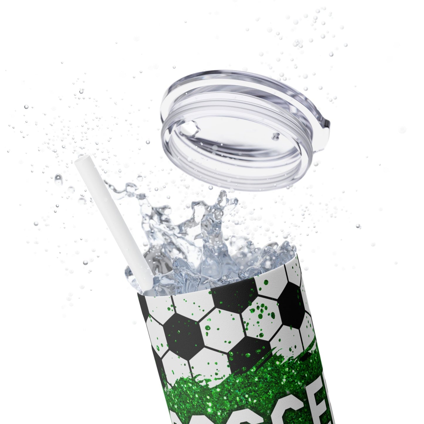 Soccer Mom Skinny Tumbler with Straw, 20oz