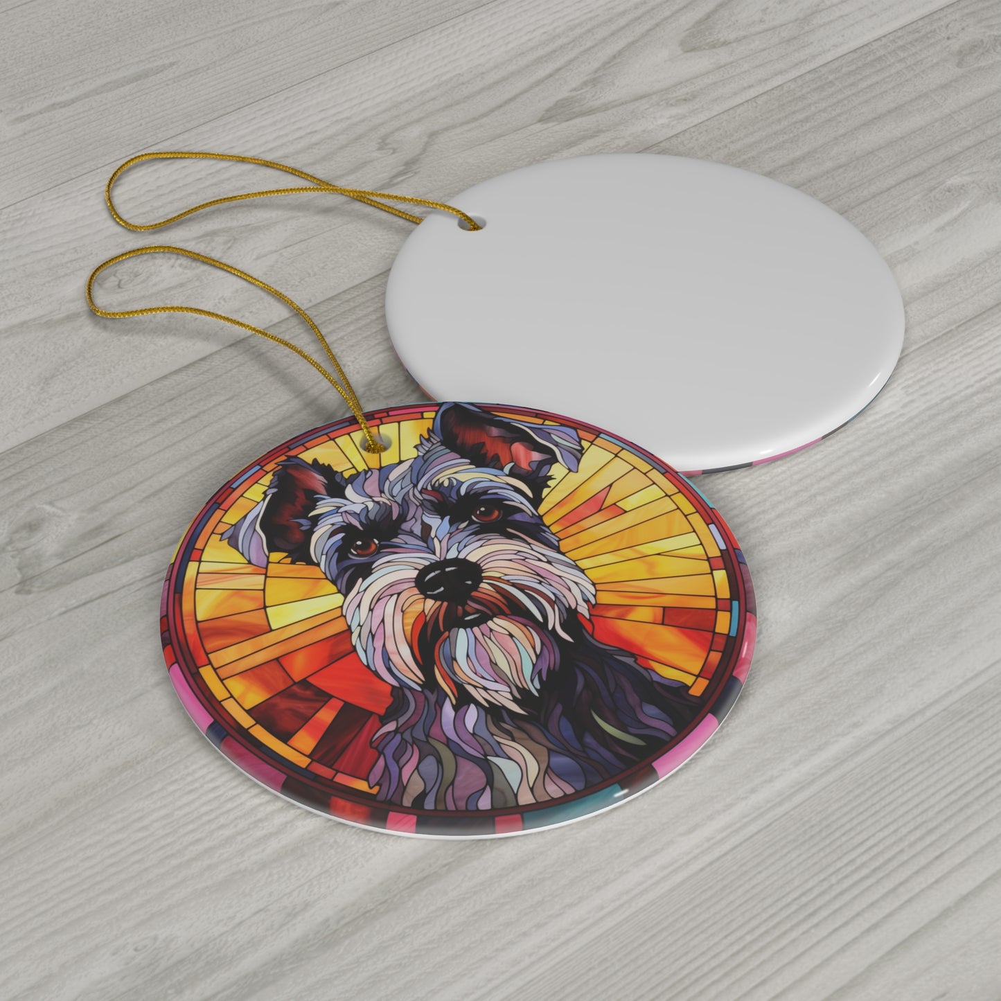 Schnauzer Dog Ceramic Ornament, 4 Shapes