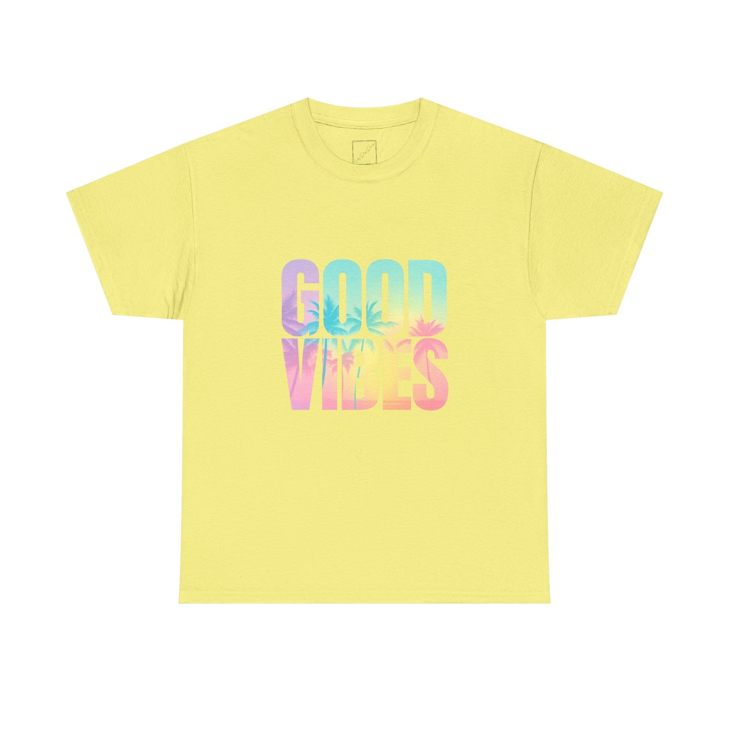 Colorful Good Vibes Tee - Unisex Heavy Cotton T-Shirt, Summer Style, Positive Energy Shirt, Gift for Friends, Casual Wear, Festival Outfit