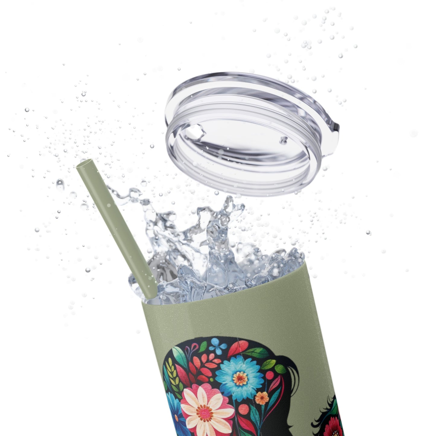 Mom Mother Child Mothers Day Skinny Tumbler with Straw, 20oz