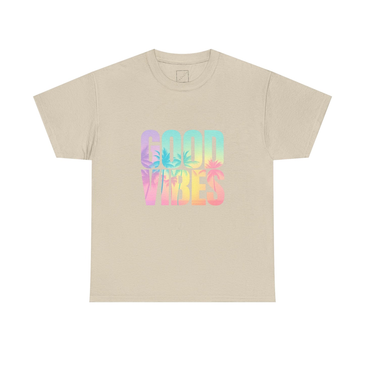 Colorful Good Vibes Tee - Unisex Heavy Cotton T-Shirt, Summer Style, Positive Energy Shirt, Gift for Friends, Casual Wear, Festival Outfit