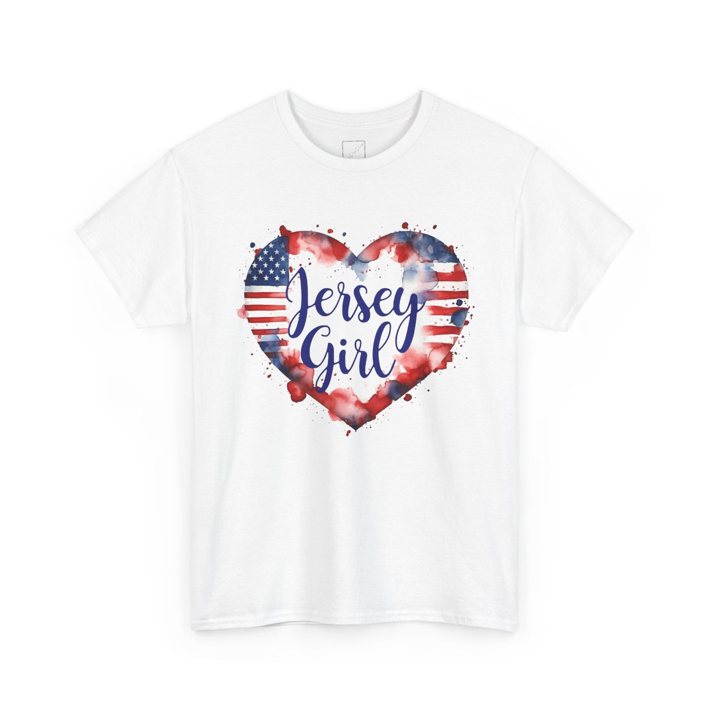 Jersey Girl Heart USA Tee | Unisex Cotton Shirt, Casual Wear, Patriotic T-Shirt, Gift for Her, Summer Fashion