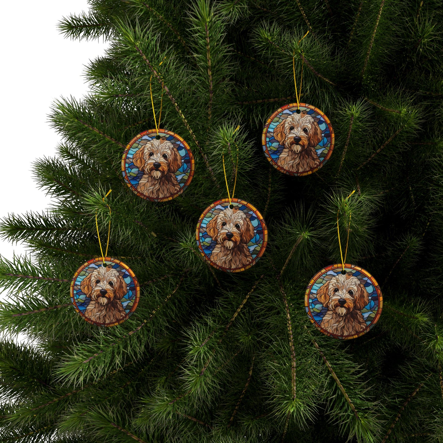 Doodle Dog Ceramic Ornaments (1pc, 3pcs, 5pcs, 10pcs)