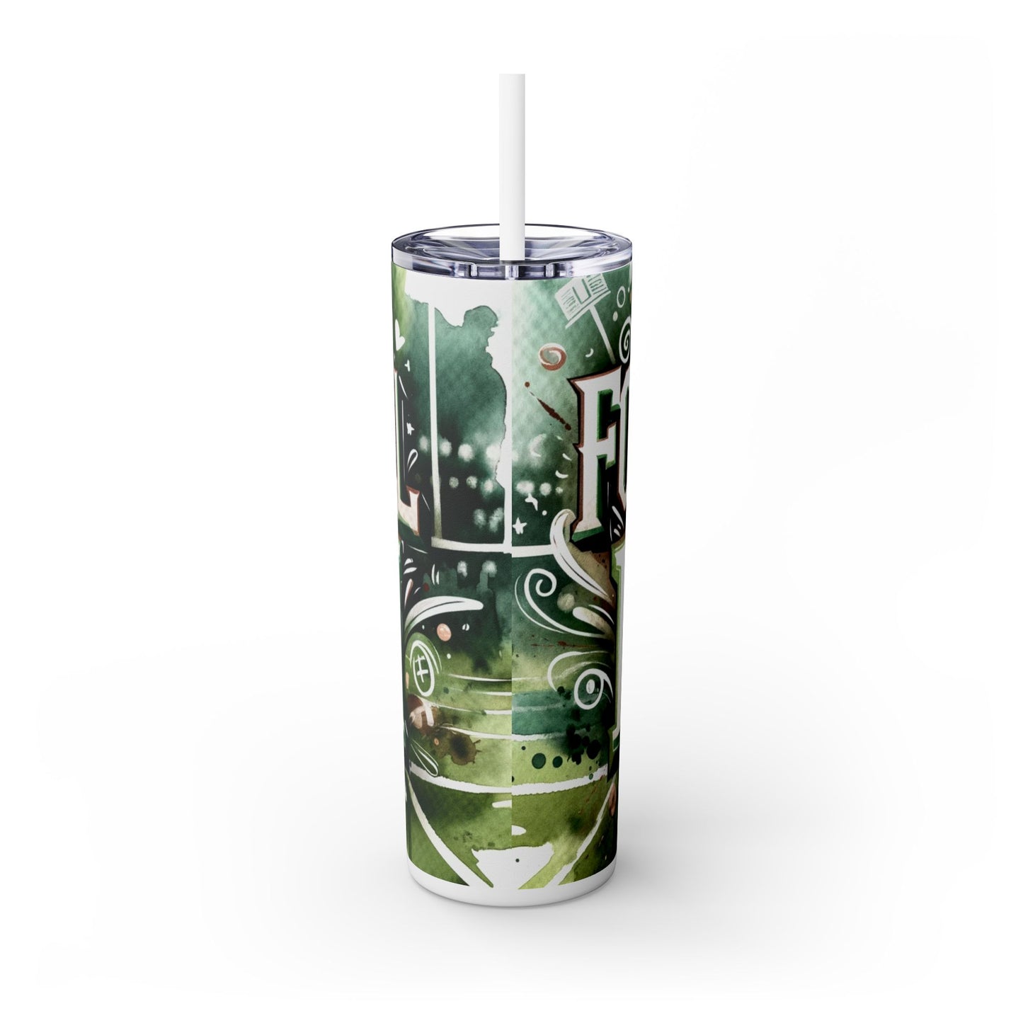 Football Mom Skinny Tumbler with Straw, 20oz