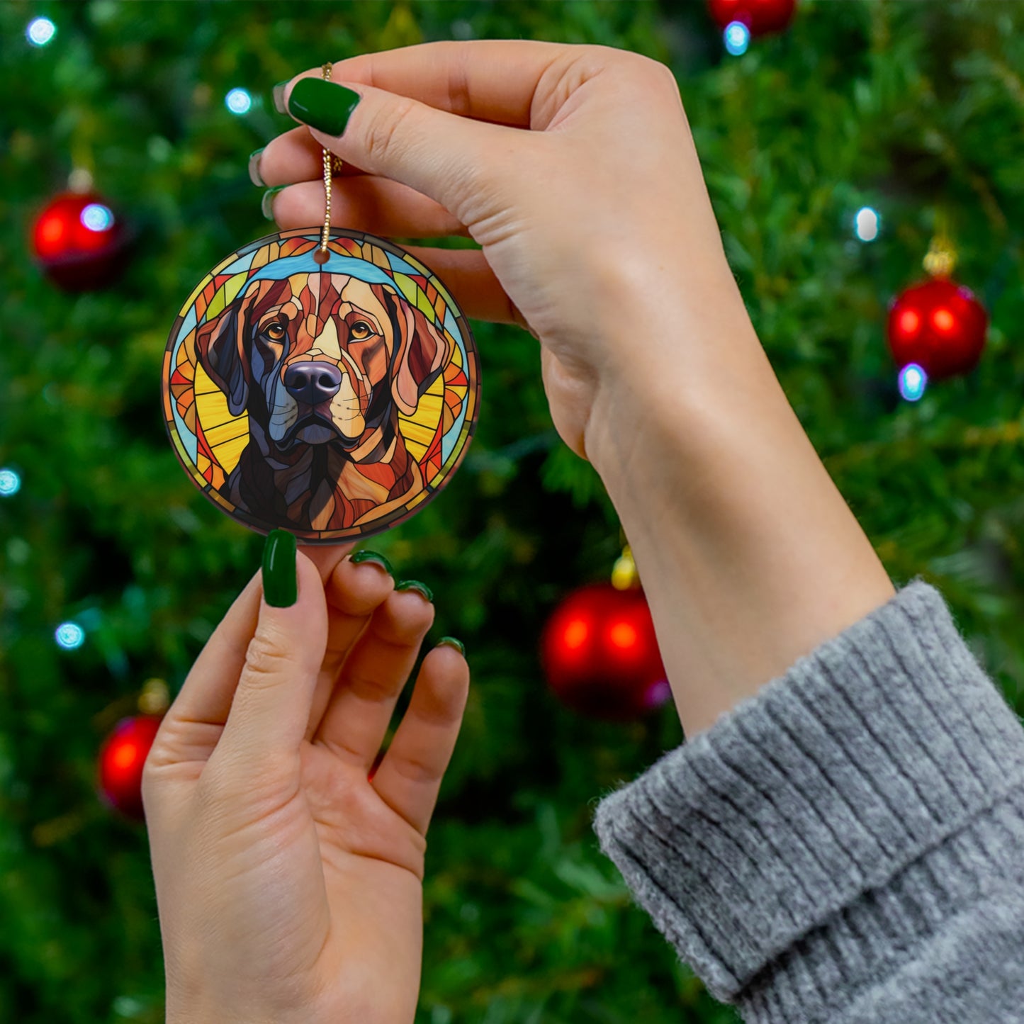 Lab Dog Labrador Ceramic Ornament, 4 Shapes