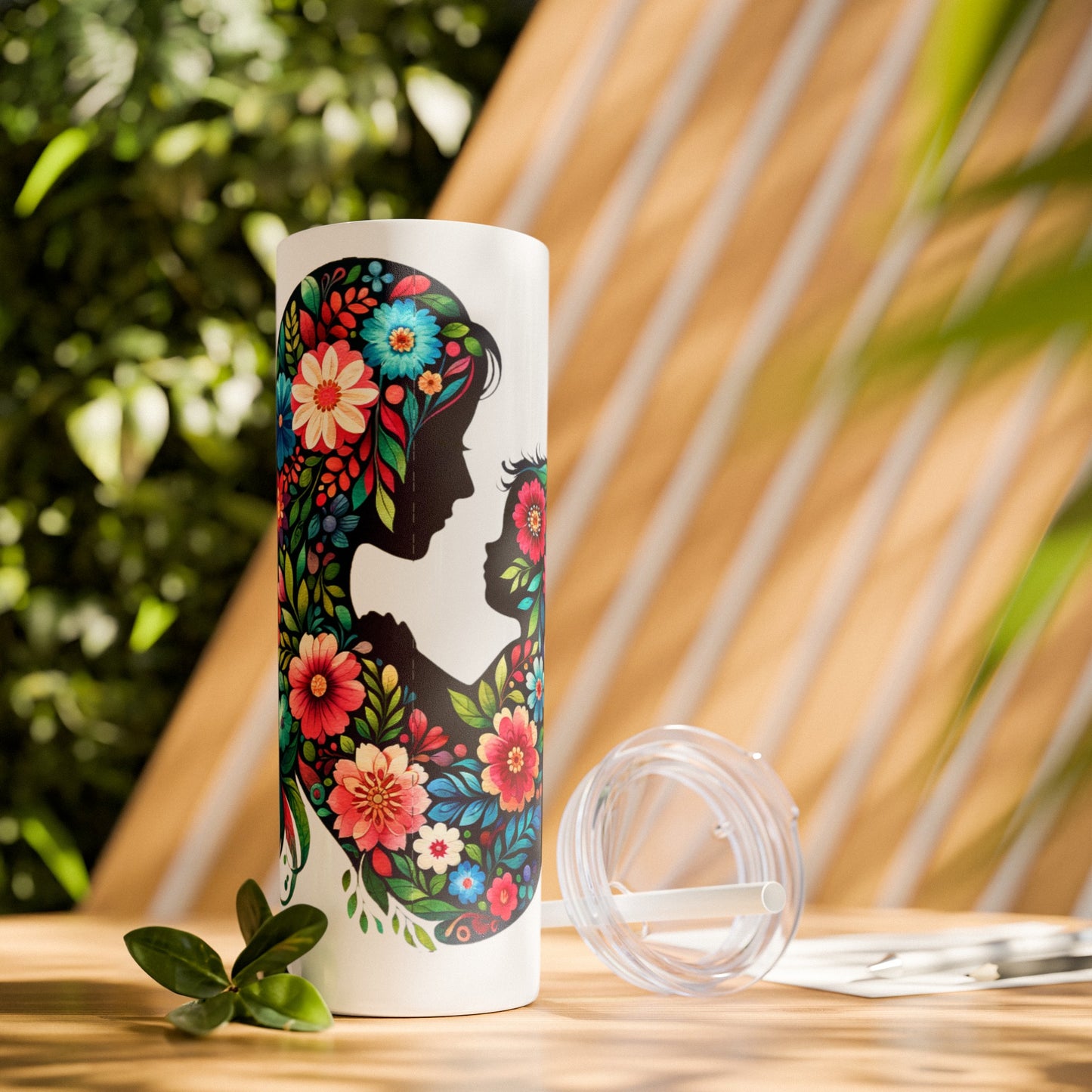 Mom Mothers Day Child Skinny Tumbler with Straw, 20oz