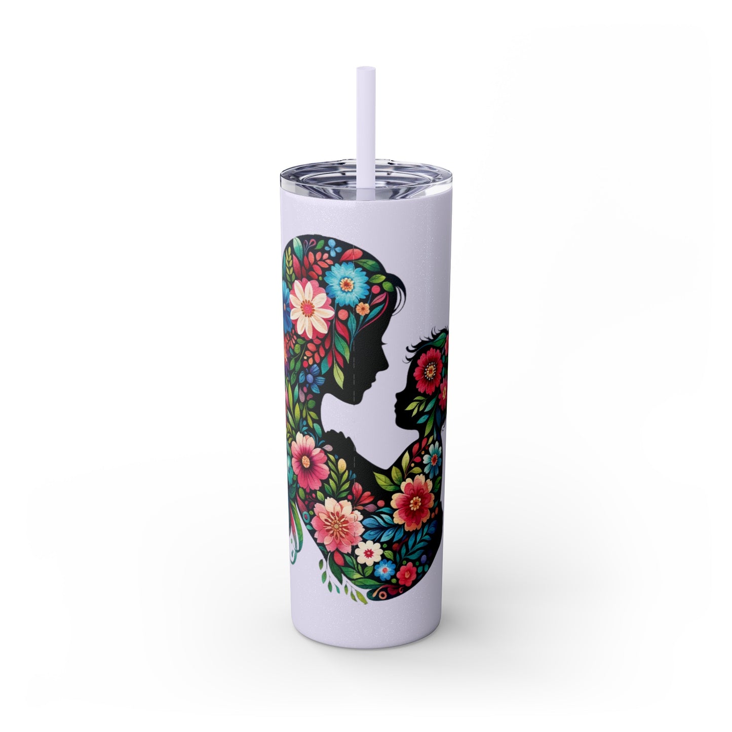 Mom Mother Child Mothers Day Skinny Tumbler with Straw, 20oz