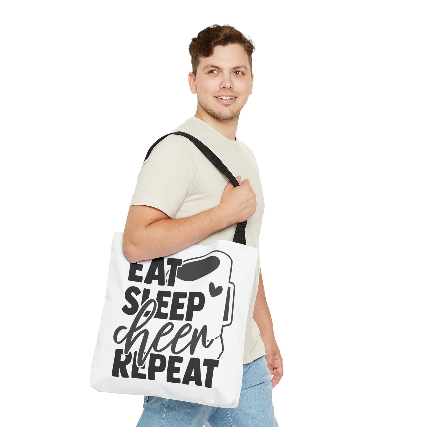 Eat Sleep Cheer Repeat AOP Tote Bag