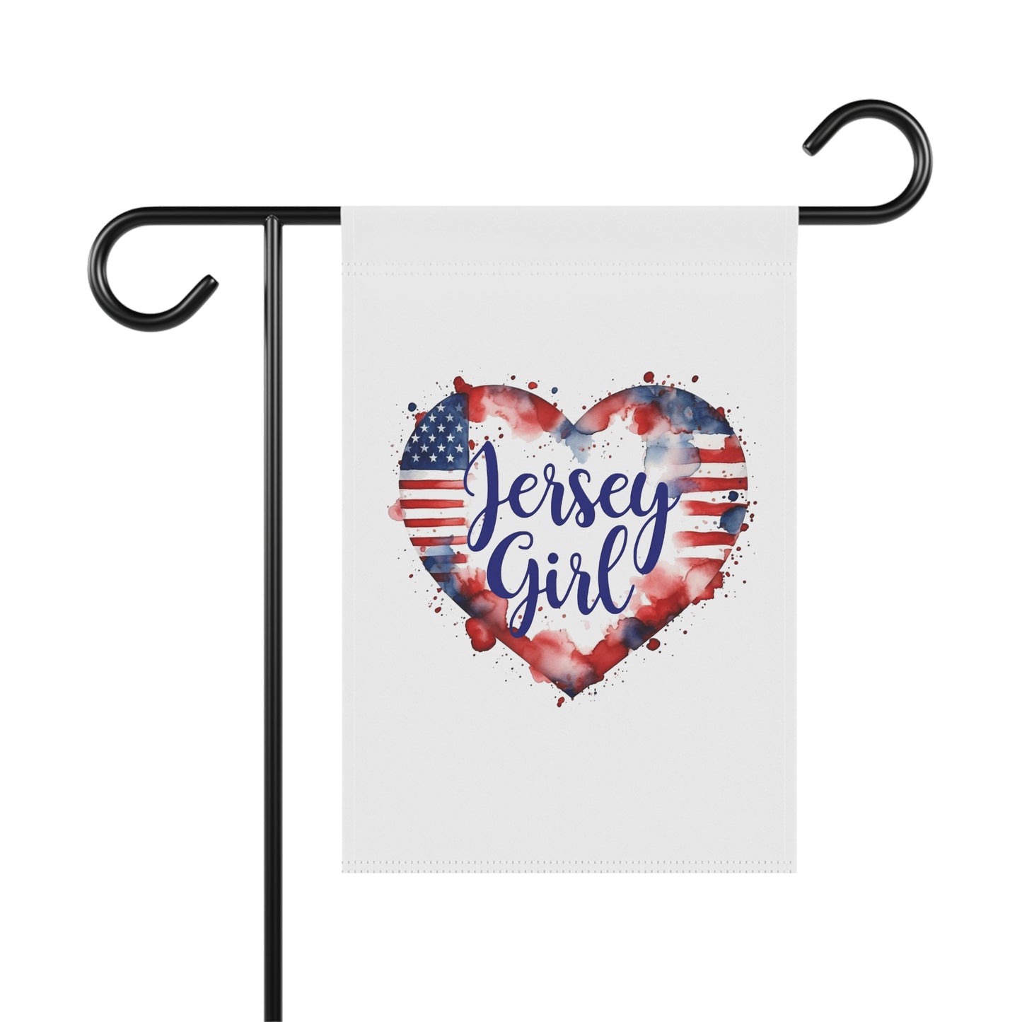Patriotic Garden Banner, Jersey Girl Heart Yard Decor, Independence Day Decoration, American Flag Garden Flag, Home & Garden Decor