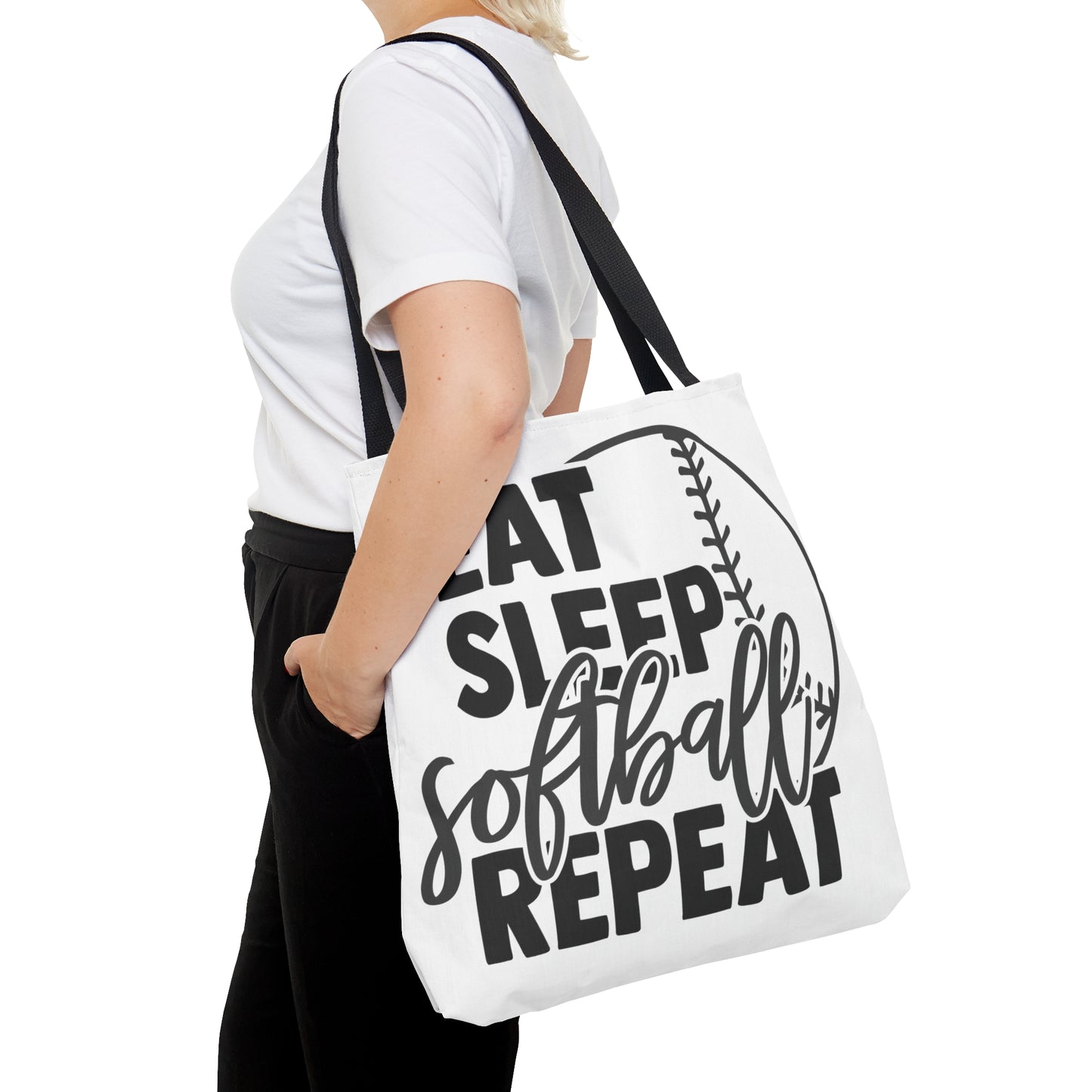 Eat Sleep Softball Repeat AOP Tote Bag