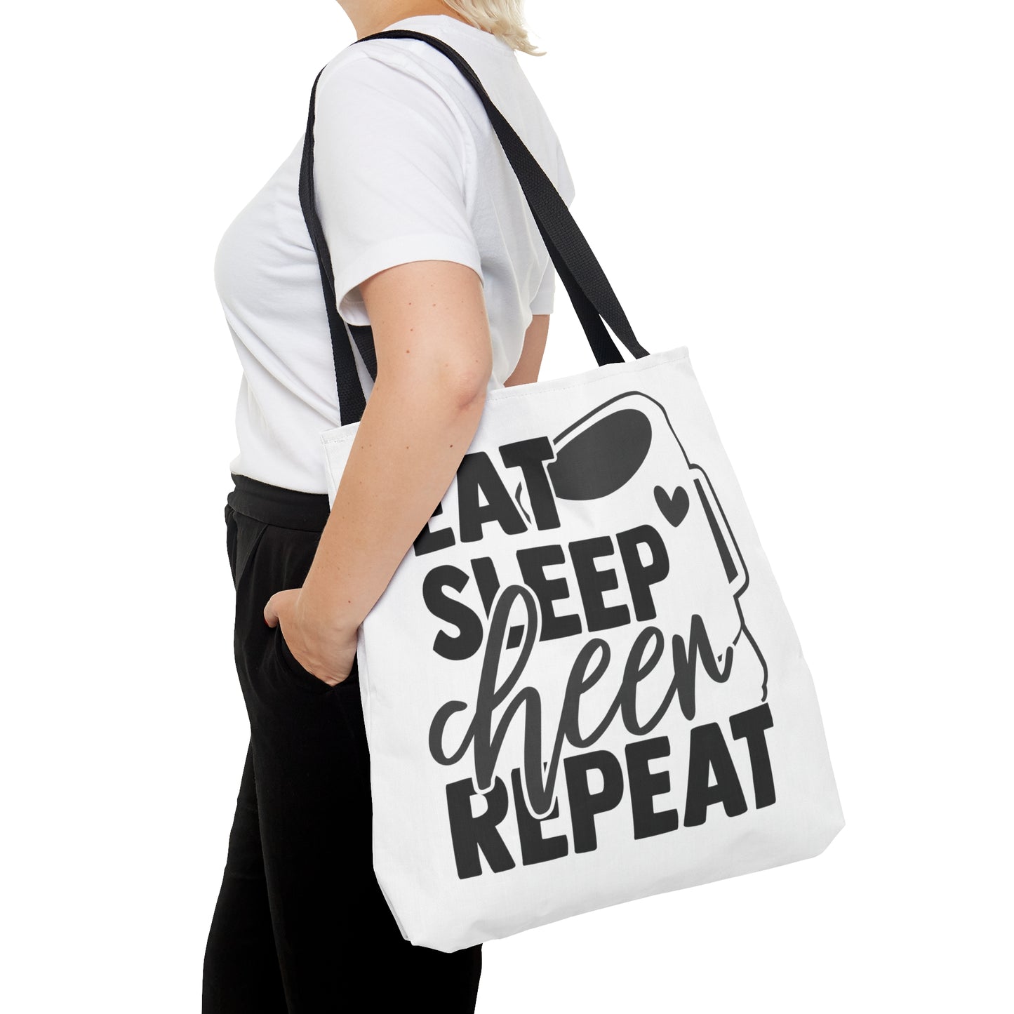 Eat Sleep Cheer Repeat AOP Tote Bag