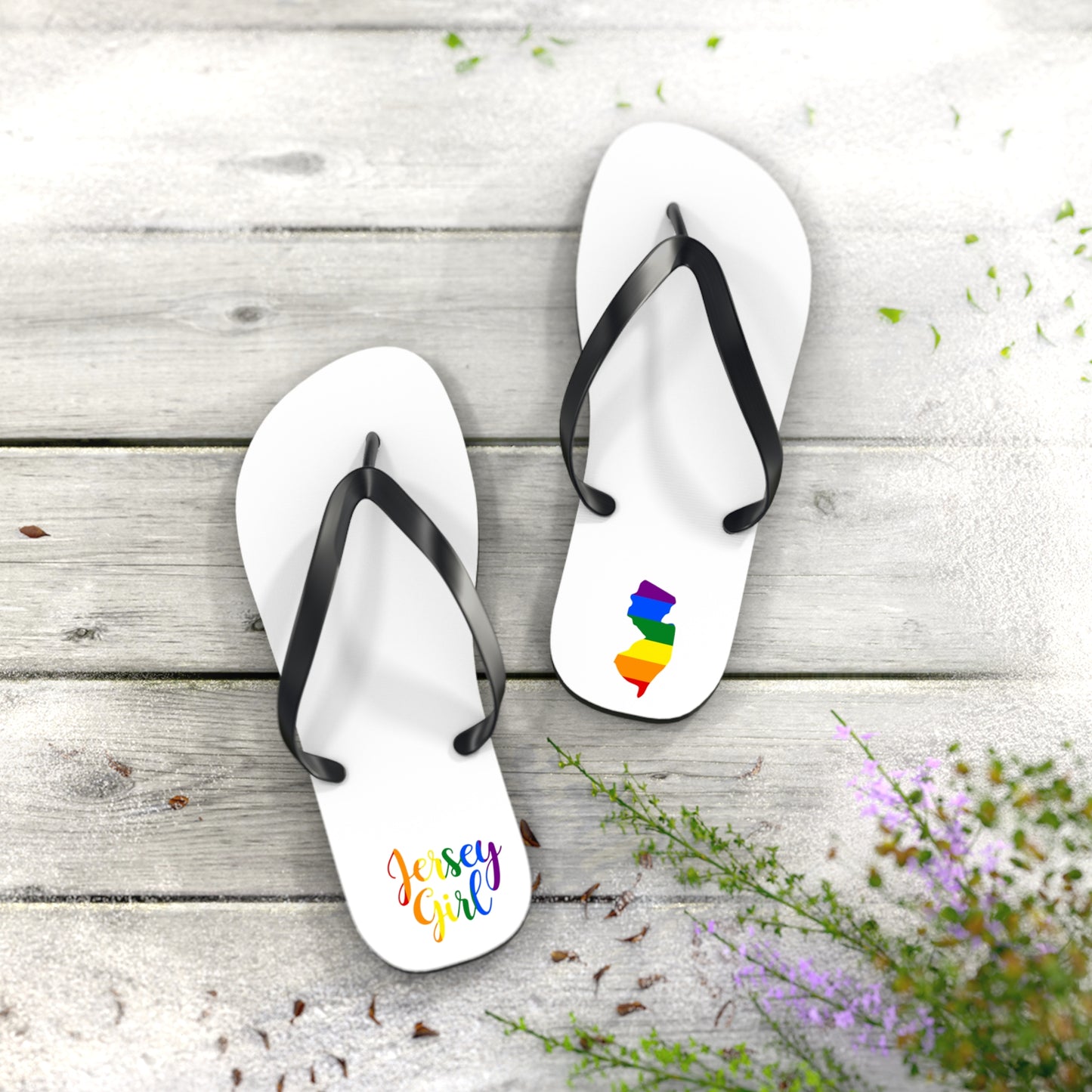 Flip Flops - Jersey Girl Rainbow Pride