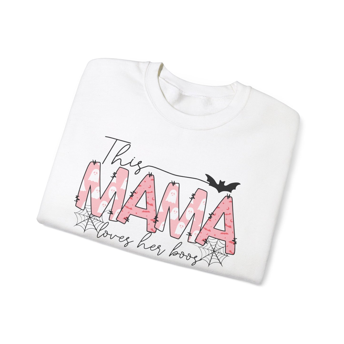 This Mama Loves Her Boos Funny Fun Mom Halloween Unisex Heavy Blend™ Crewneck Sweatshirt
