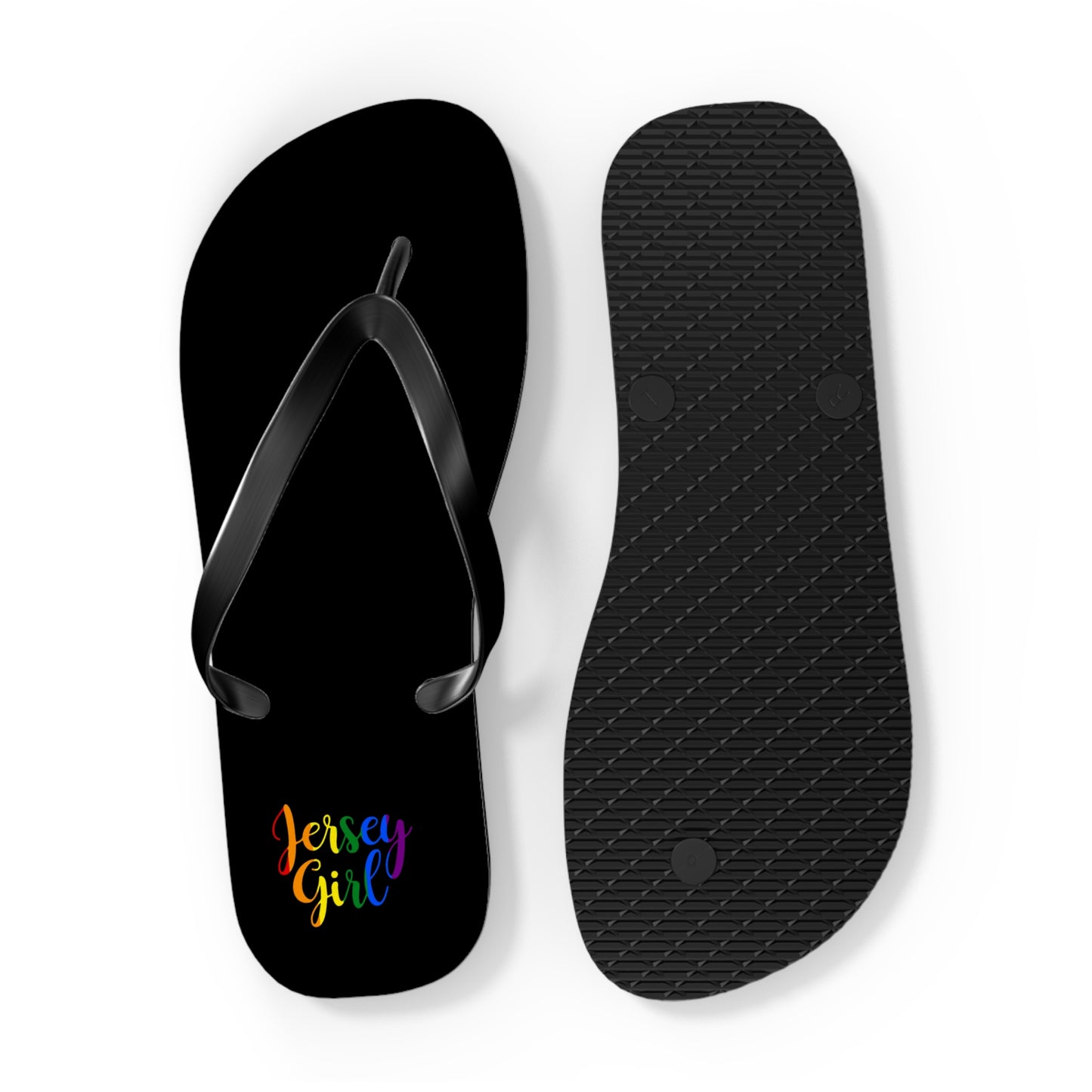 Colorful Jersey Girl Flip Flops, Summer Beach Footwear, LGBT Pride Sandals, Vacation Accessories, Travel Gift