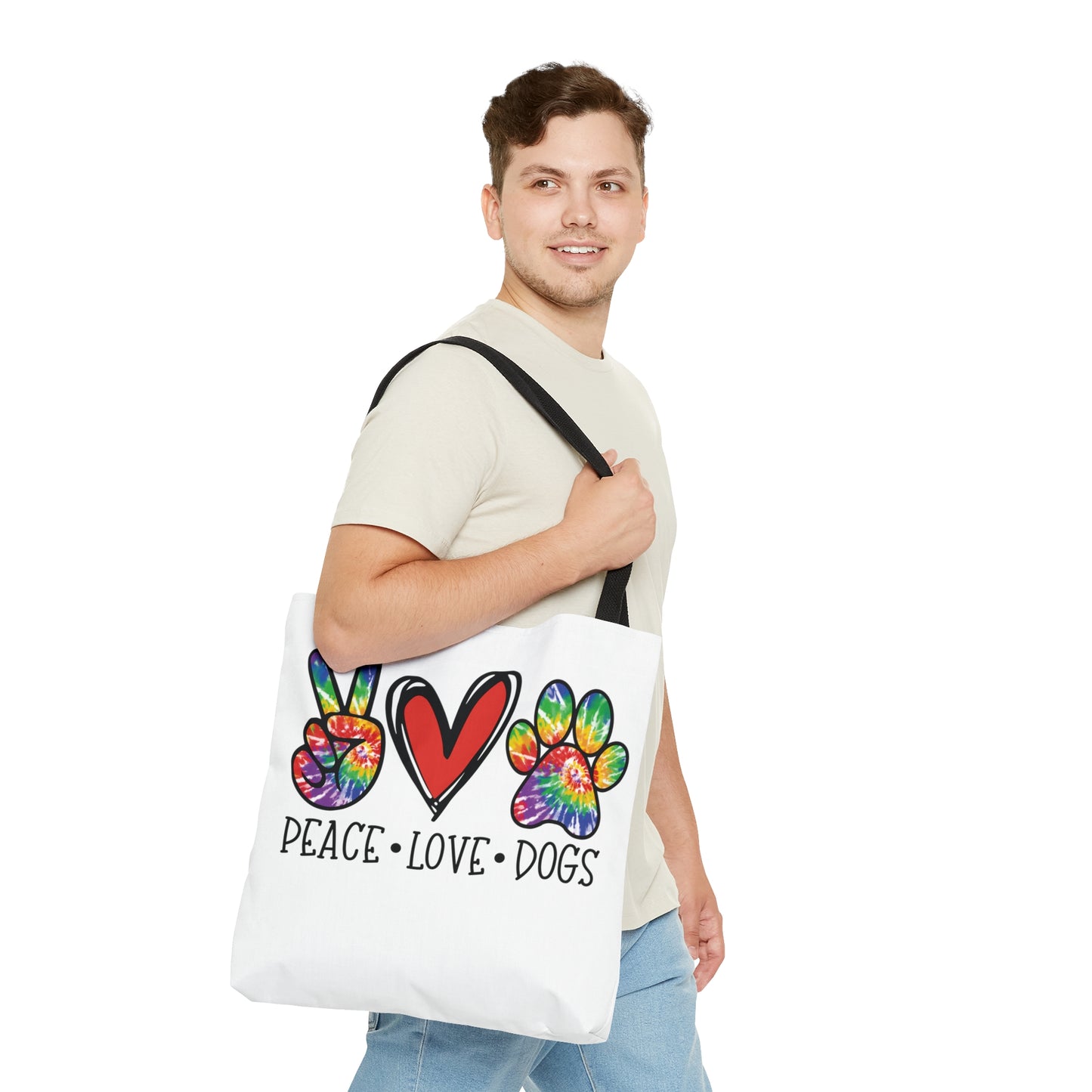 Peace Love Dogs AOP Tote Bag