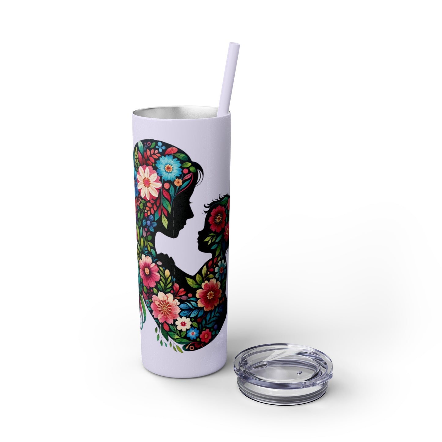 Mom Mother Child Mothers Day Skinny Tumbler with Straw, 20oz