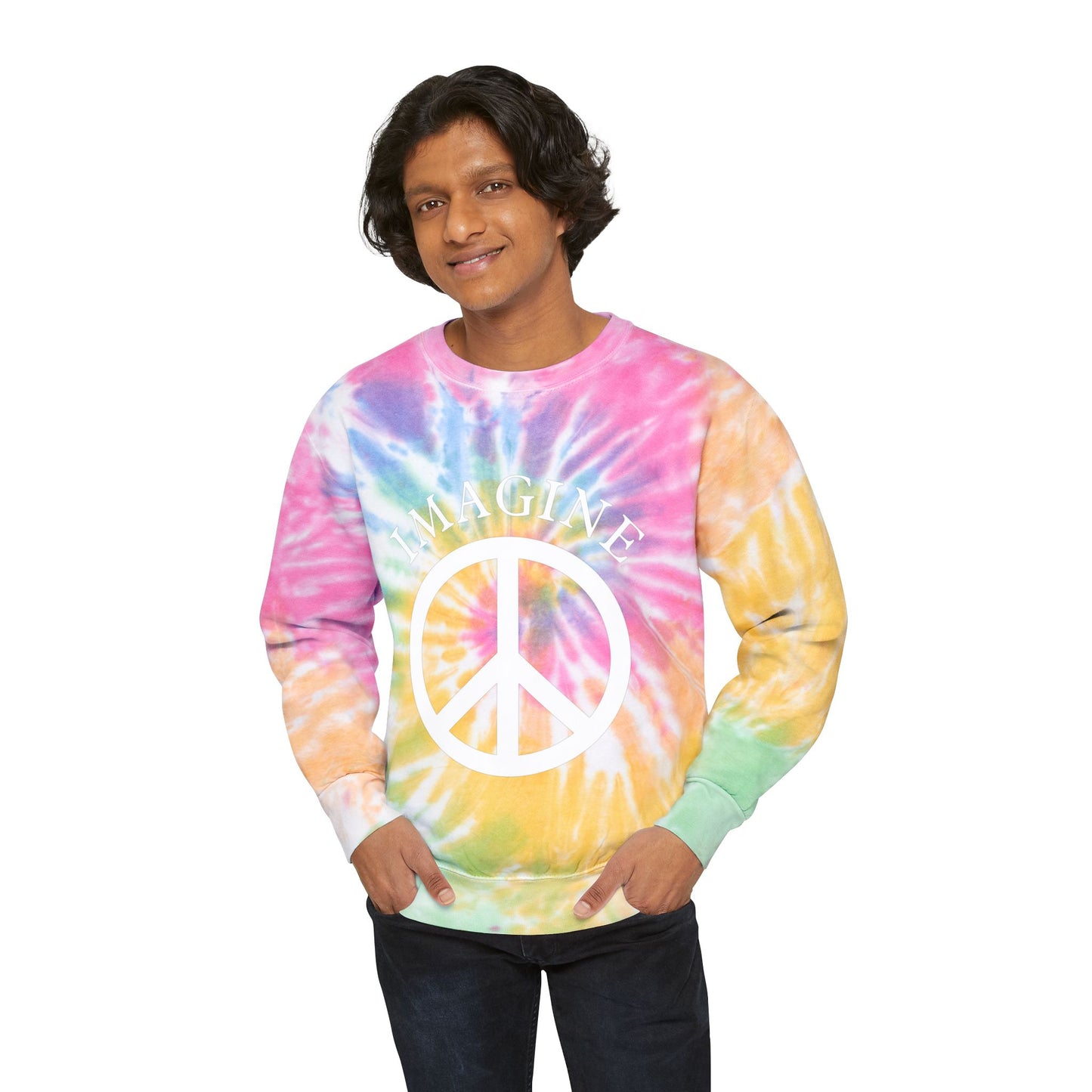 Peaceful Tie-Dye Sweatshirt – Cozy Unisex Fashion, Perfect Gift for Music Festivals, Casual Wear, Summer Parties, and Relaxation