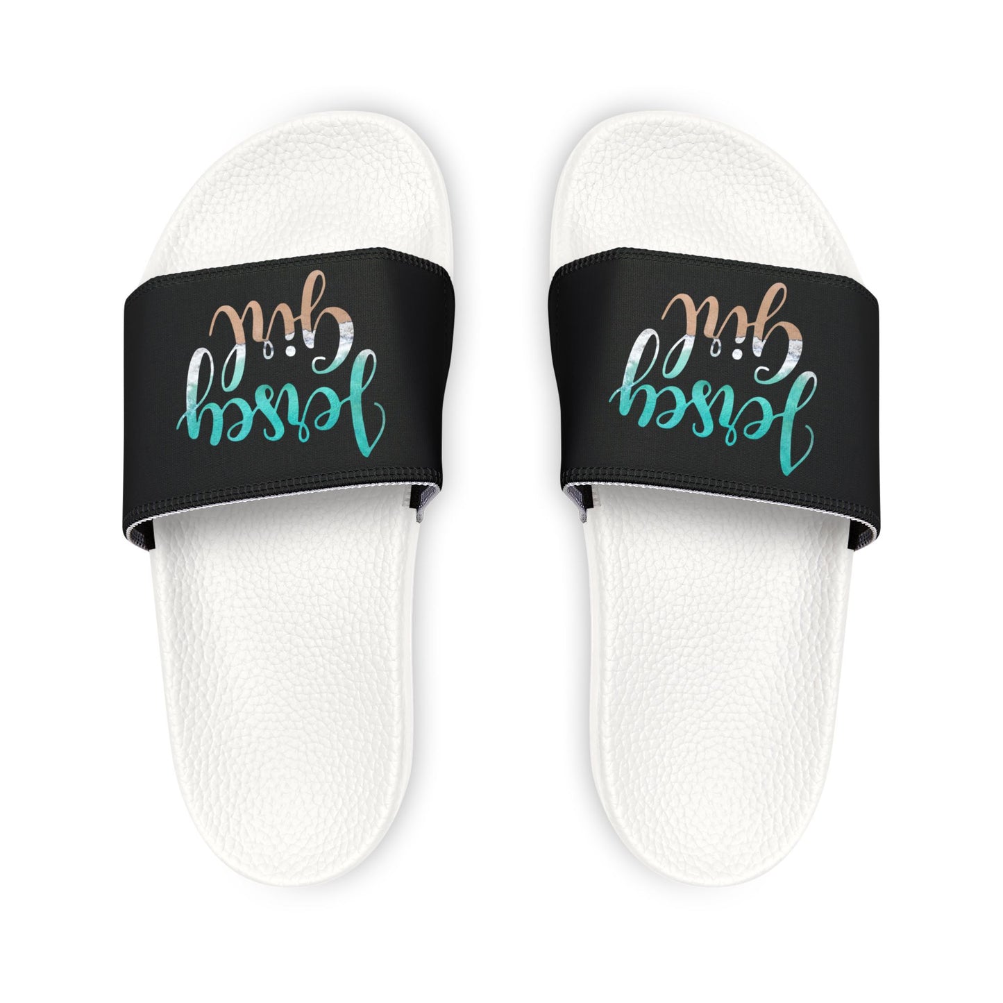 Playful Jersey Girl Sandals, Youth Summer Footwear, Beachwear, Vacation Sandals, Gift for Girls