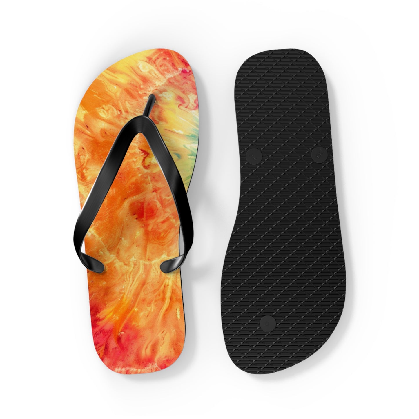 Vibrant Tie-Dye Flip Flops - Summer Sandals, Beach Footwear, Festival Wear, Poolside Slippers, Vacation Essentials