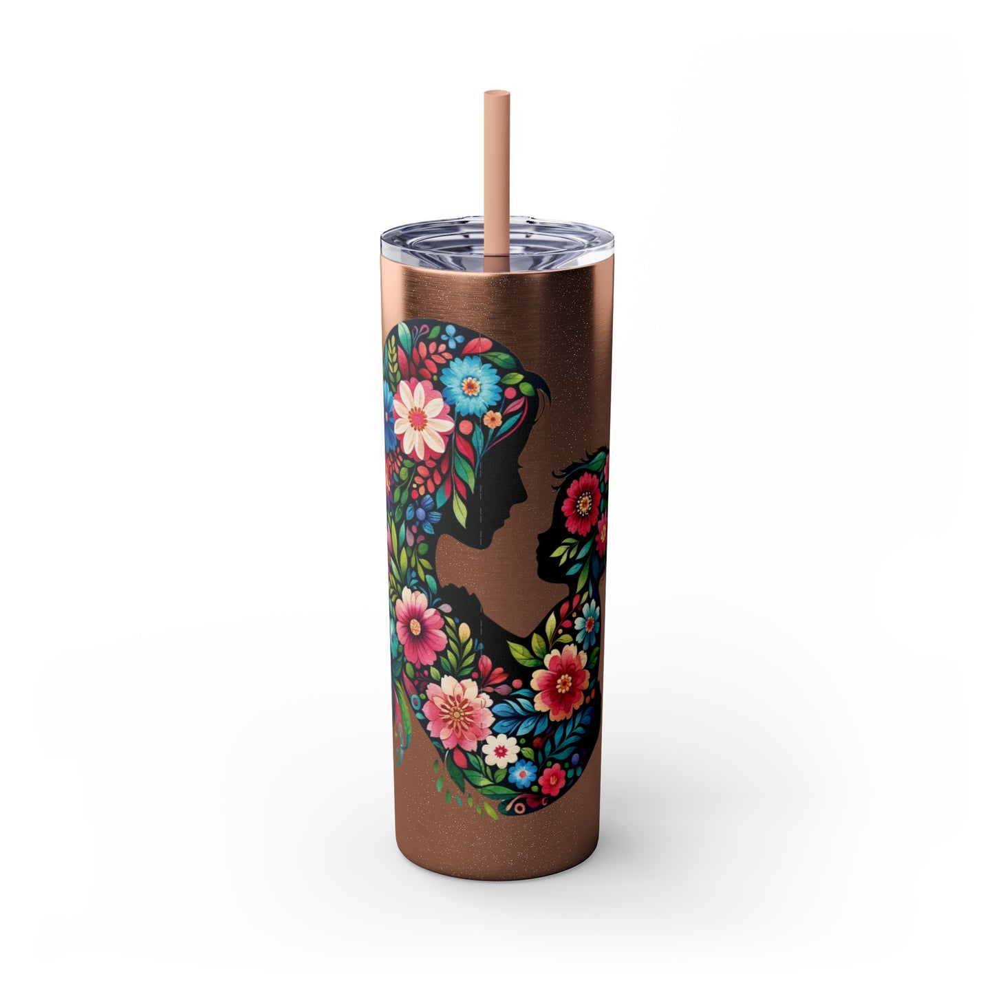 Mom Mother Child Mothers Day Skinny Tumbler with Straw, 20oz