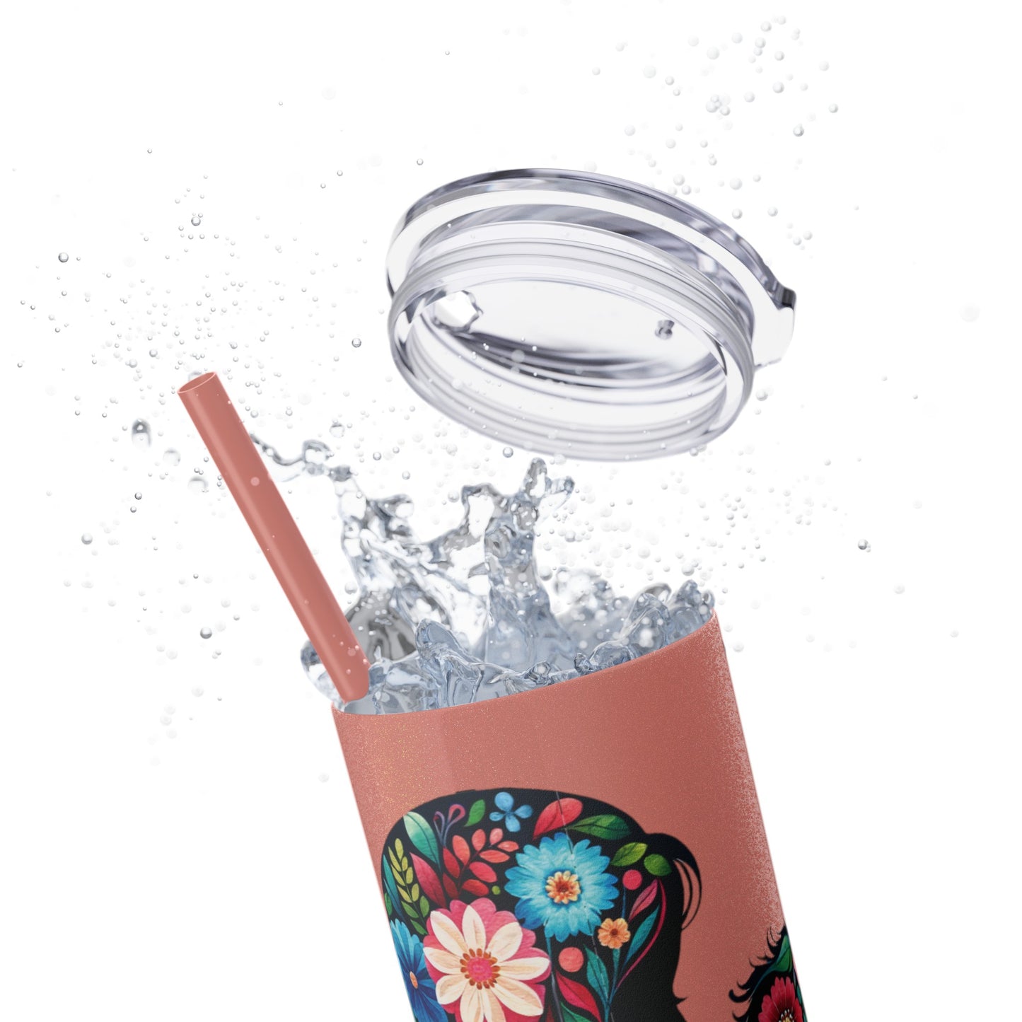 Mom Mother Child Mothers Day Skinny Tumbler with Straw, 20oz