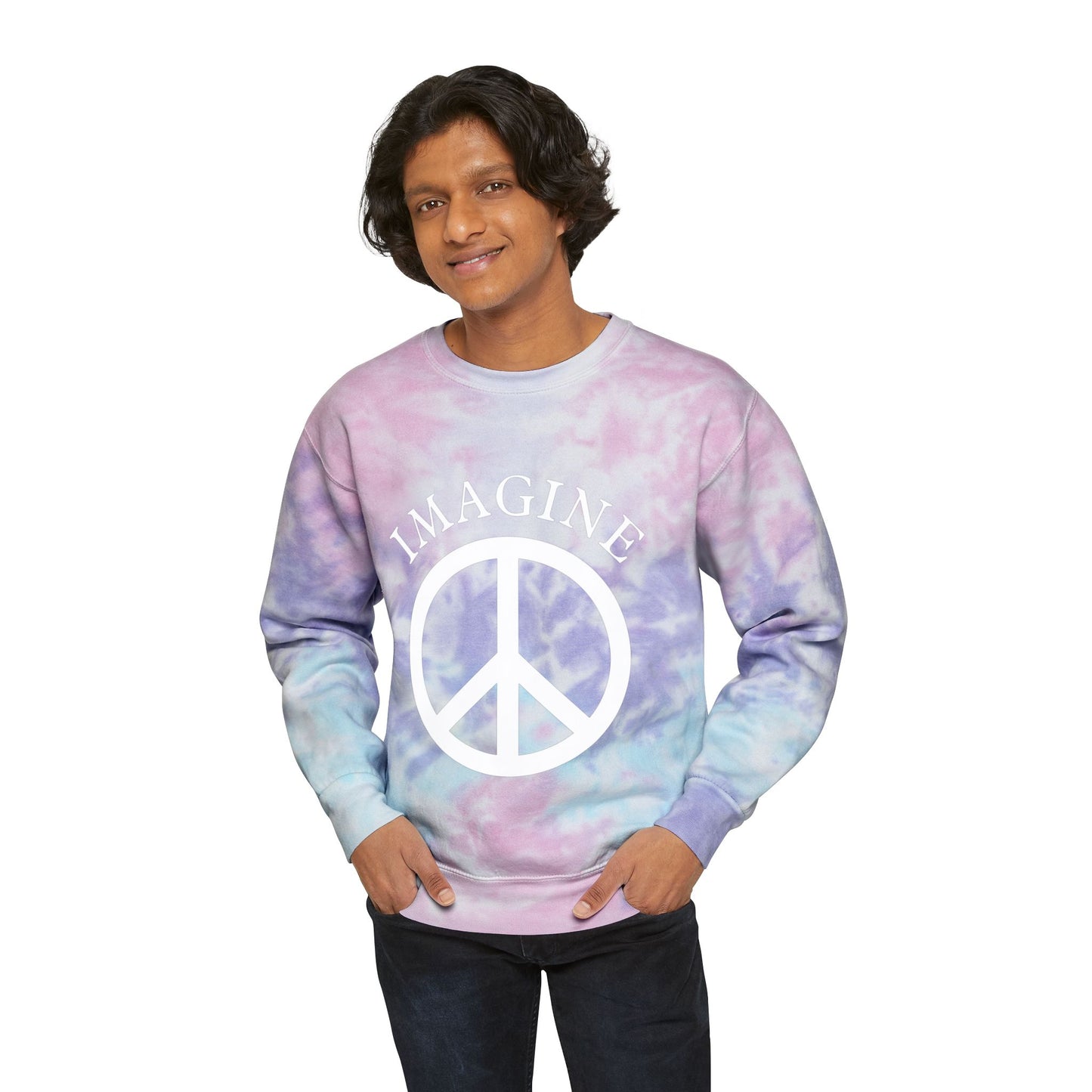 Peaceful Tie-Dye Sweatshirt – Cozy Unisex Fashion, Perfect Gift for Music Festivals, Casual Wear, Summer Parties, and Relaxation