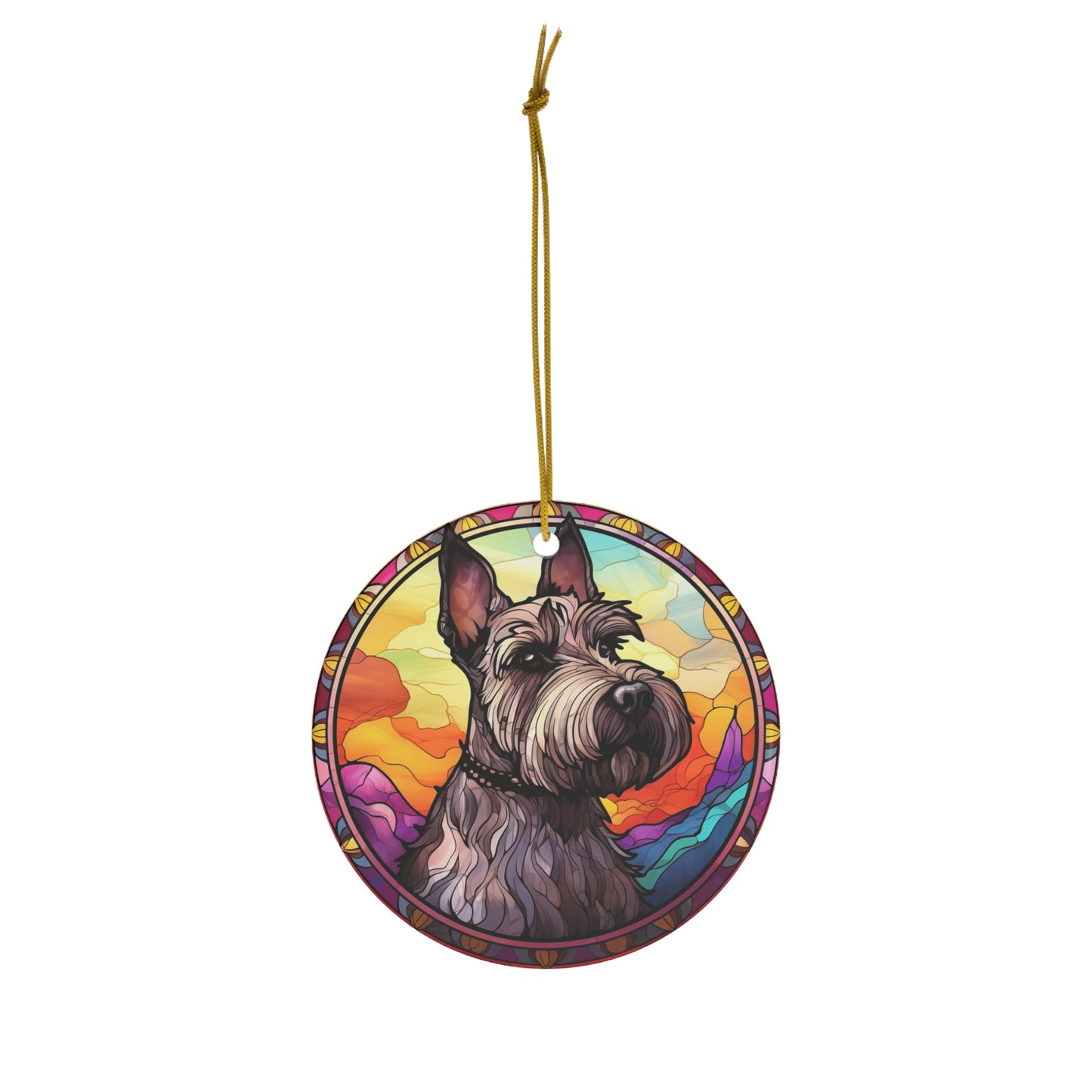 Scottish Terrier Scottie Ceramic Ornament, 4 Shapes