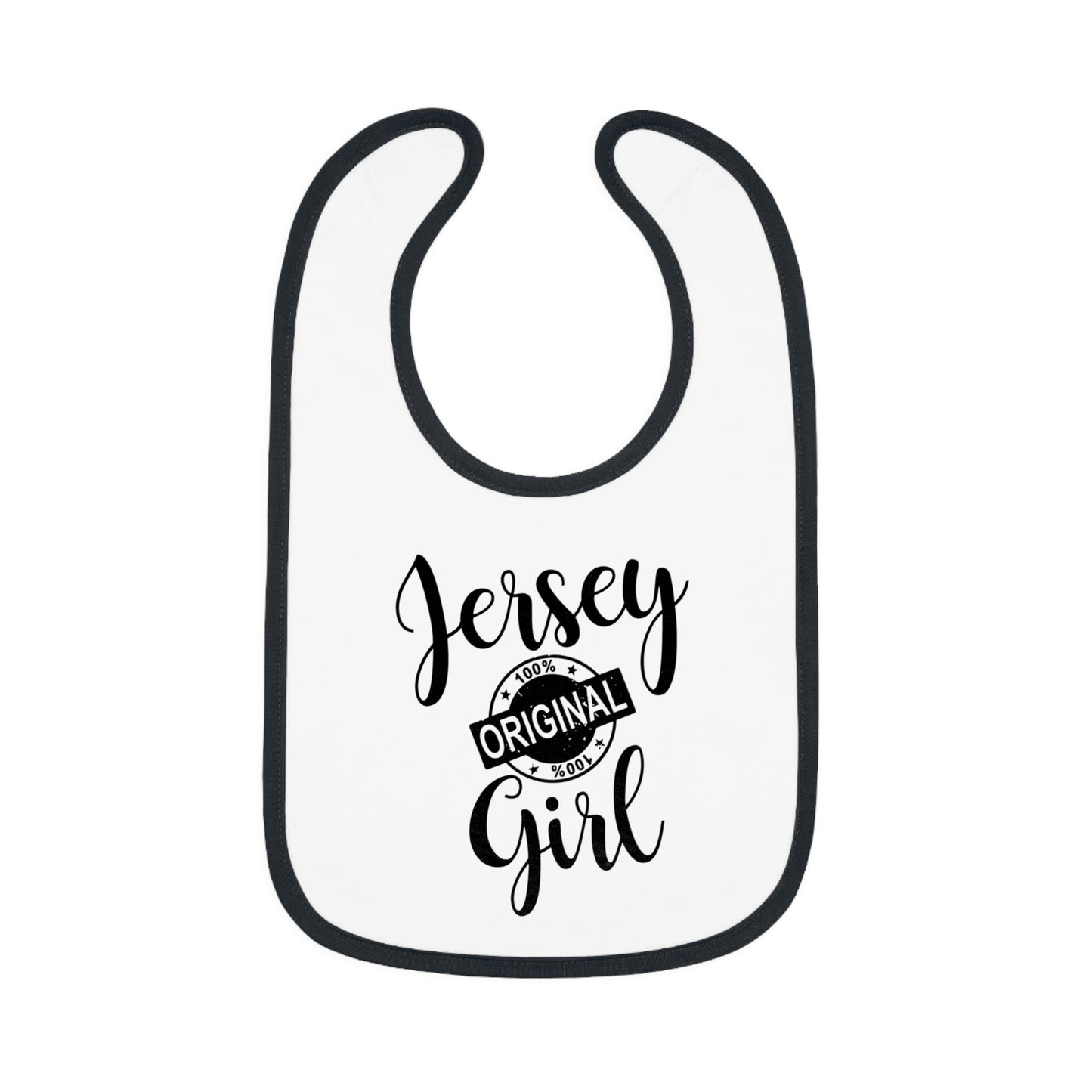 Cute Jersey Girl Baby Bib - Adorable Infant Feeding Accessory, Perfect Baby Shower Gift, Newborn Essential, Custom Baby Bib