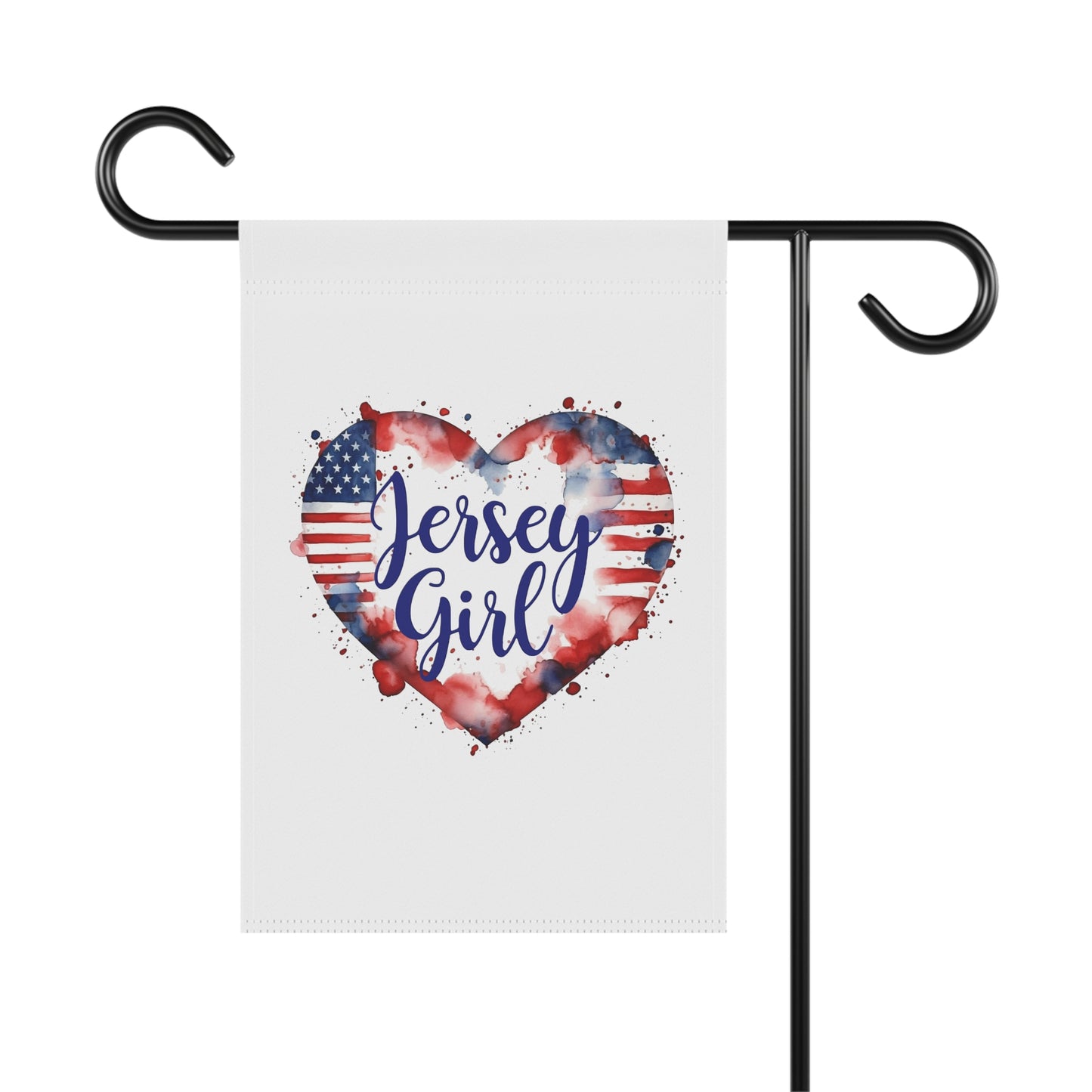 Patriotic Garden Banner, Jersey Girl Heart Yard Decor, Independence Day Decoration, American Flag Garden Flag, Home & Garden Decor