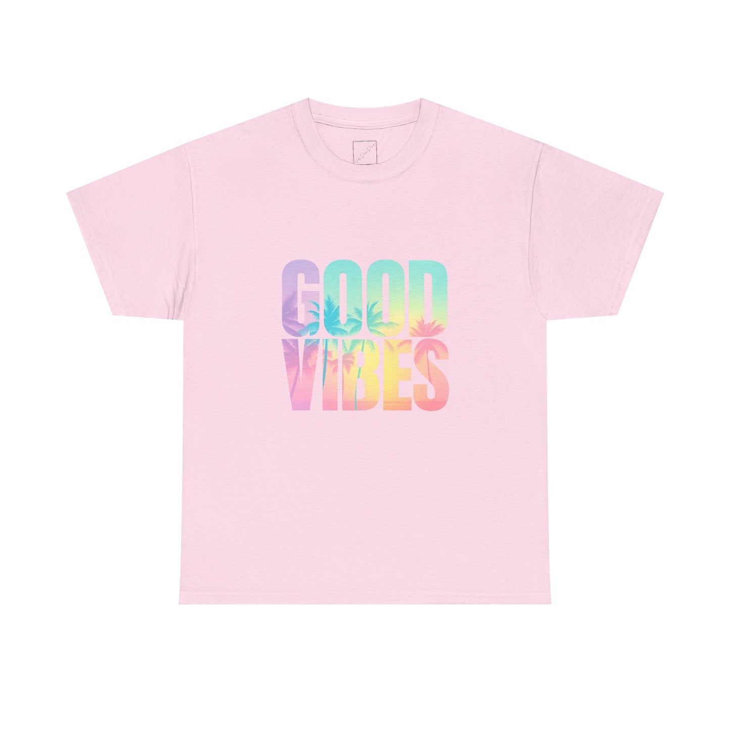 Colorful Good Vibes Tee - Unisex Heavy Cotton T-Shirt, Summer Style, Positive Energy Shirt, Gift for Friends, Casual Wear, Festival Outfit