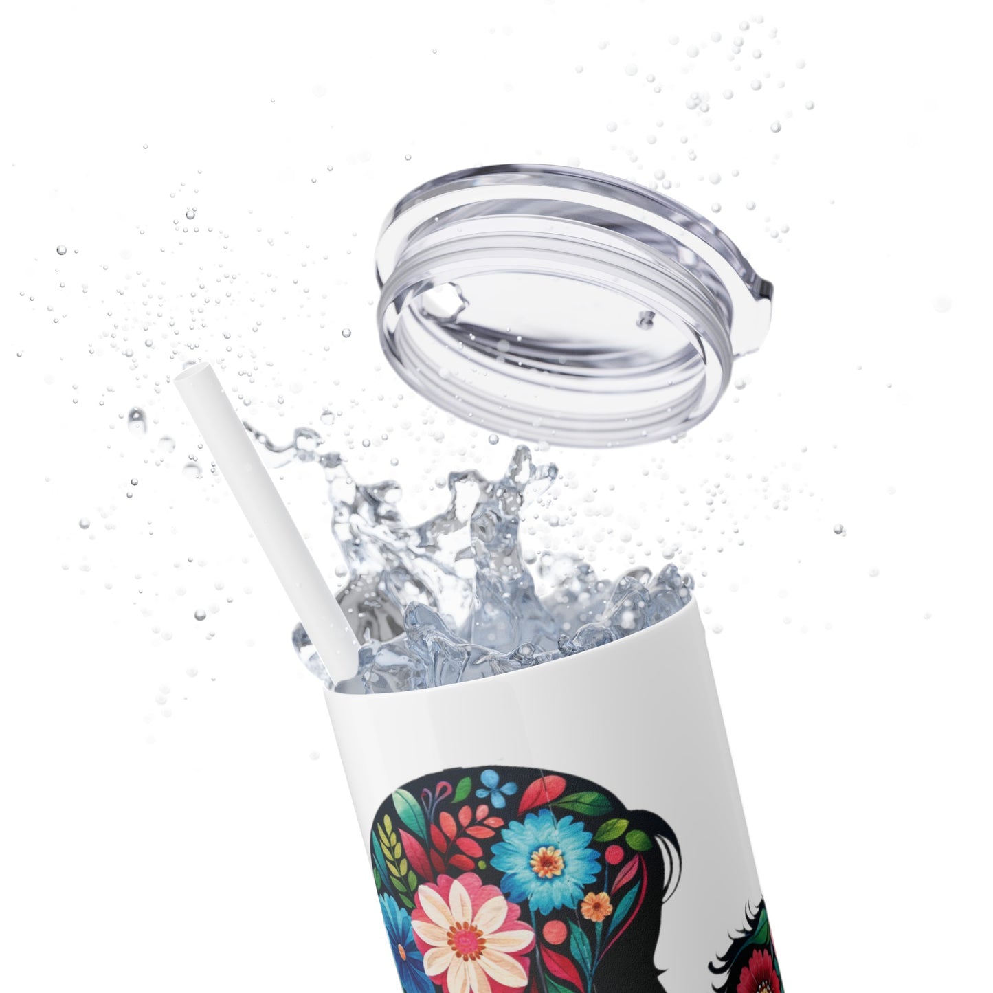 Mom Mother Child Mothers Day Skinny Tumbler with Straw, 20oz