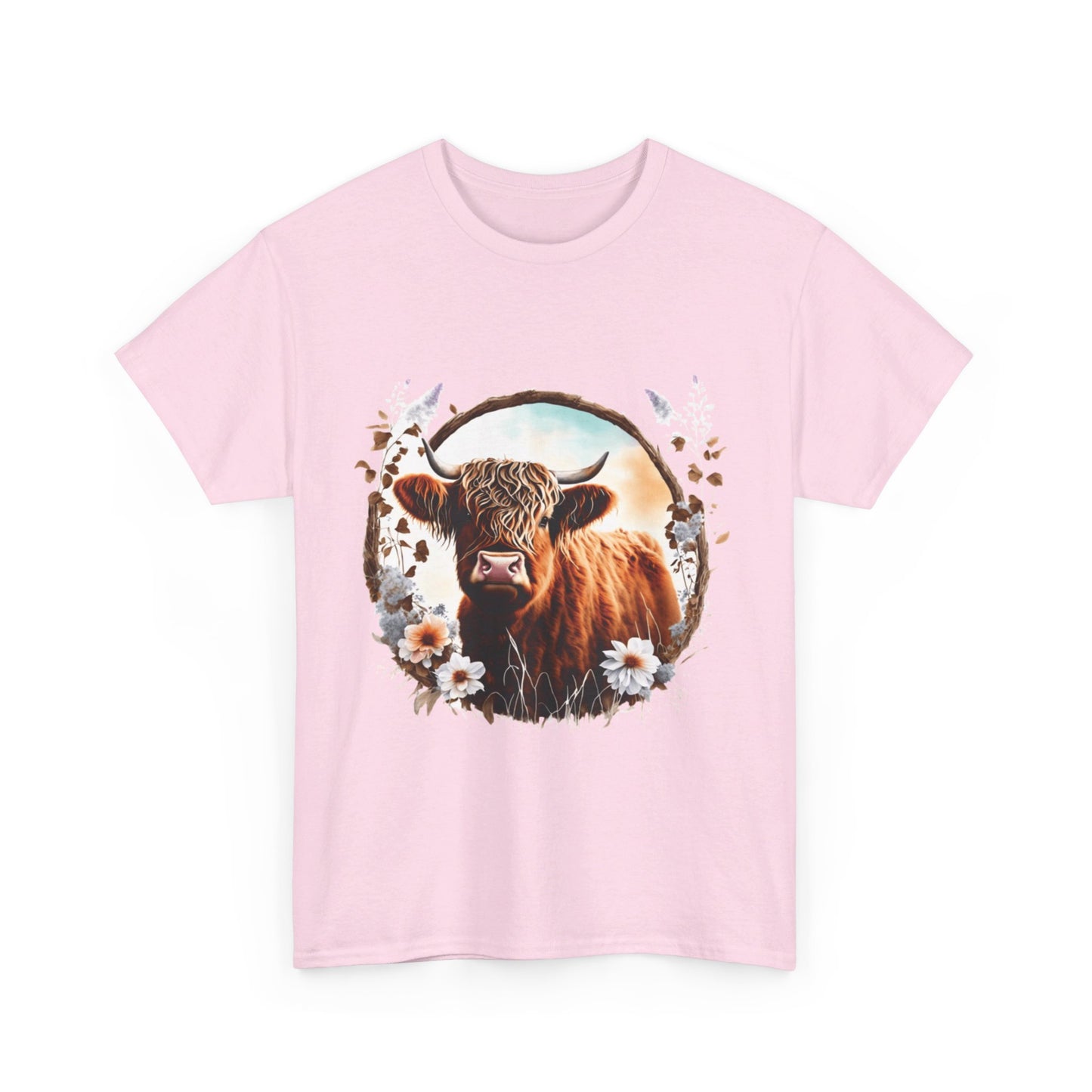 Highland Cattle Cow Unisex Heavy Cotton Tee