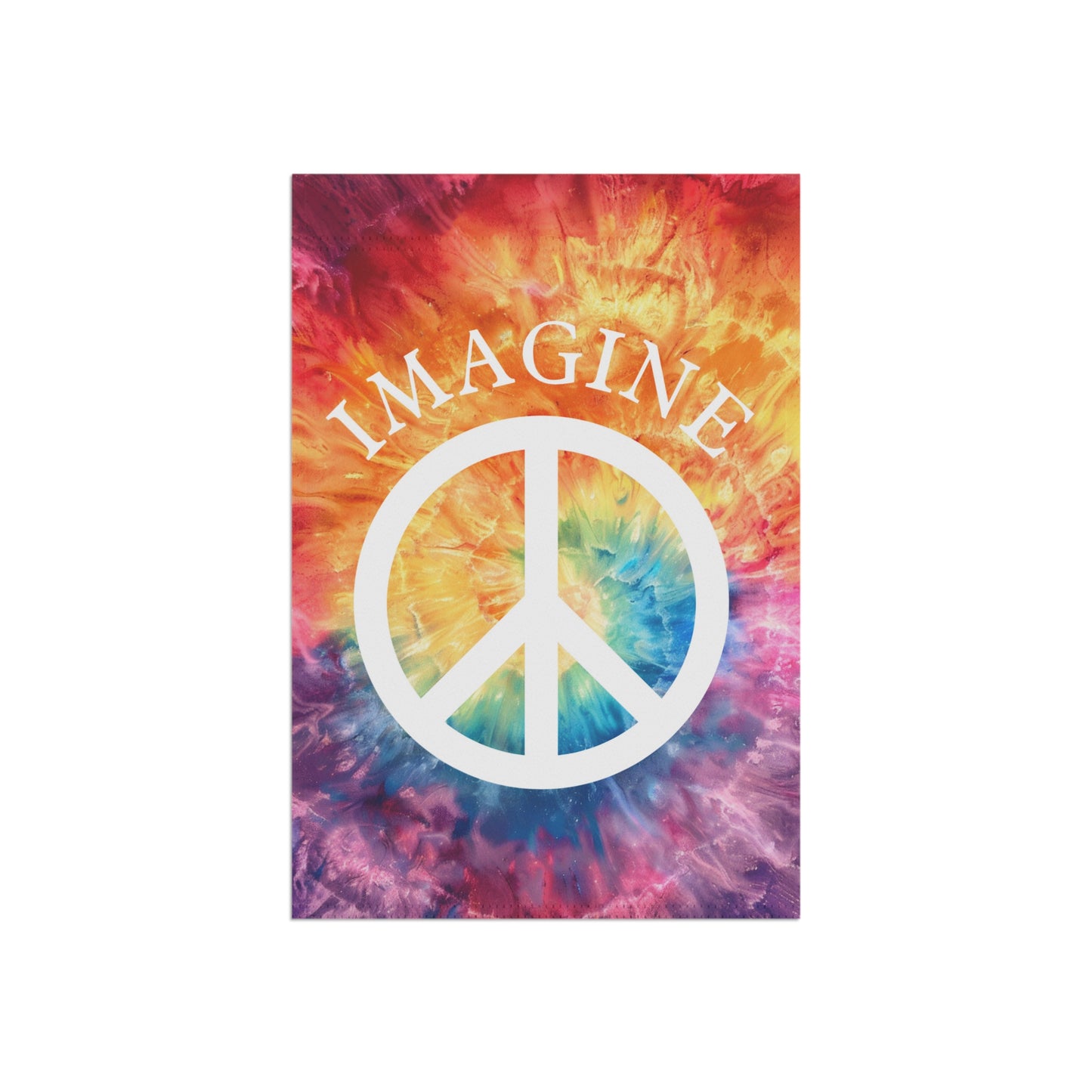 Peaceful Tie-Dye Garden Banner, Outdoor Decor, Boho Home Style, Gift for Garden Lovers, Vibrant Yard Art, Festival Celebration Decor