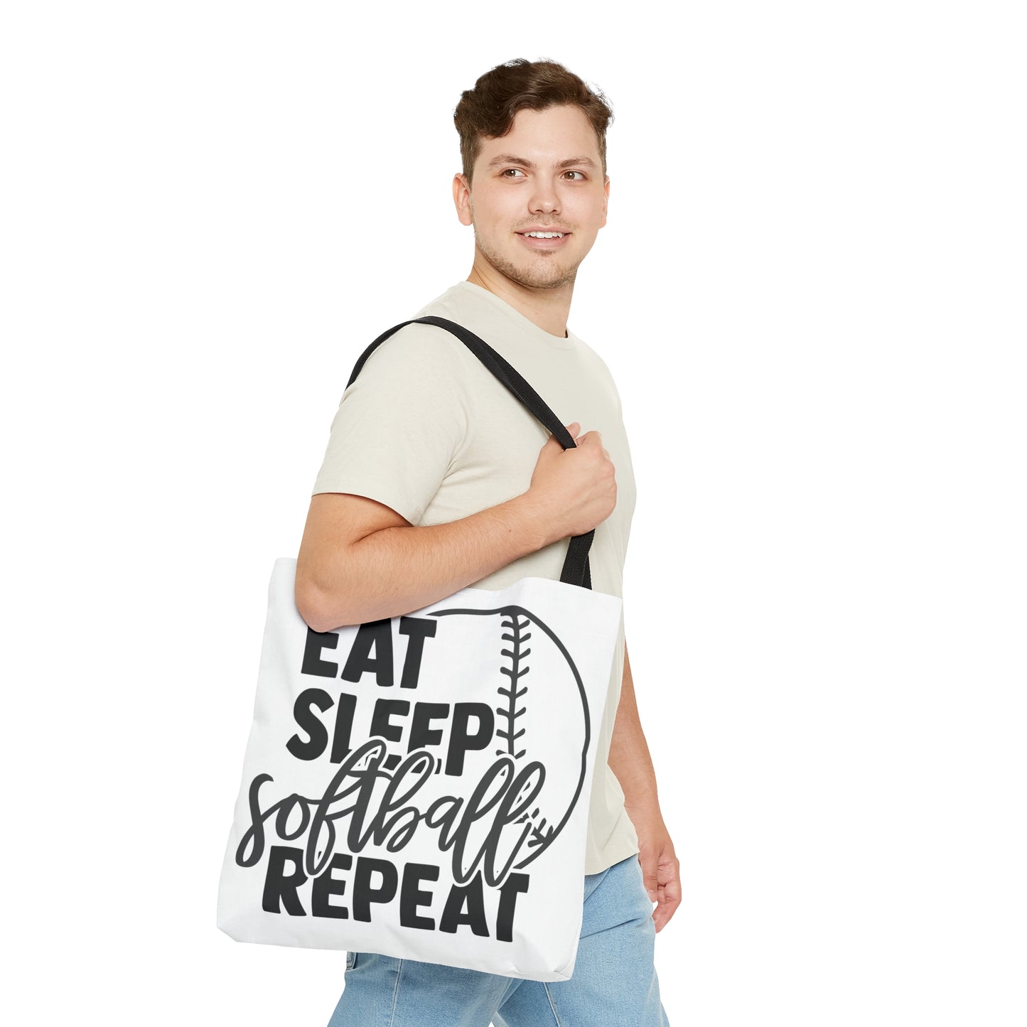 Eat Sleep Softball Repeat AOP Tote Bag