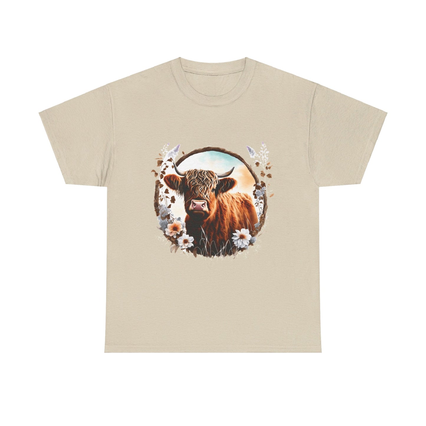 Highland Cattle Cow Unisex Heavy Cotton Tee