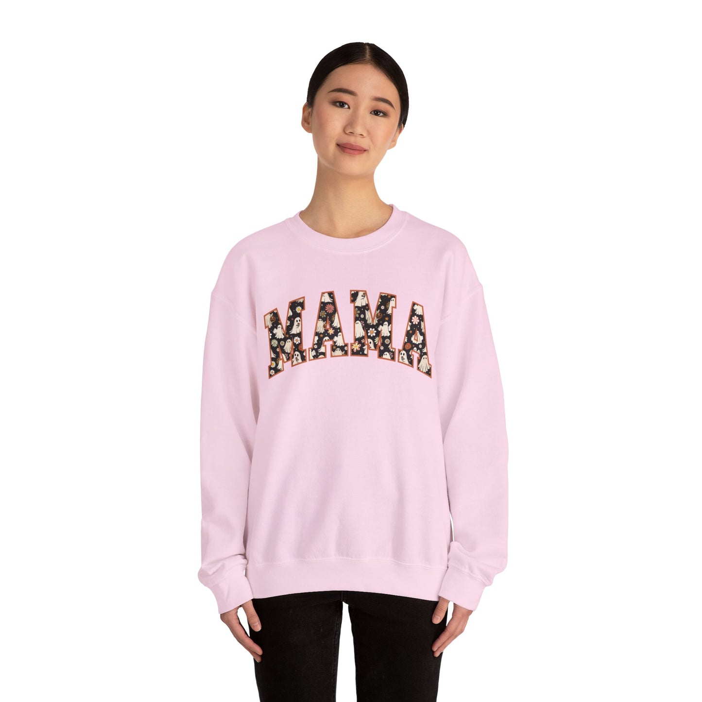 MAMA Halloween Ghost Spooky Unisex Heavy Blend™ Crewneck Sweatshirt