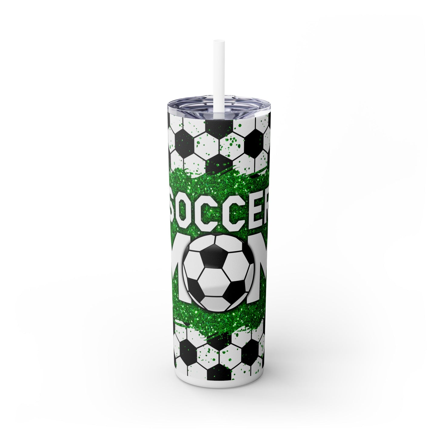 Soccer Mom Skinny Tumbler with Straw, 20oz