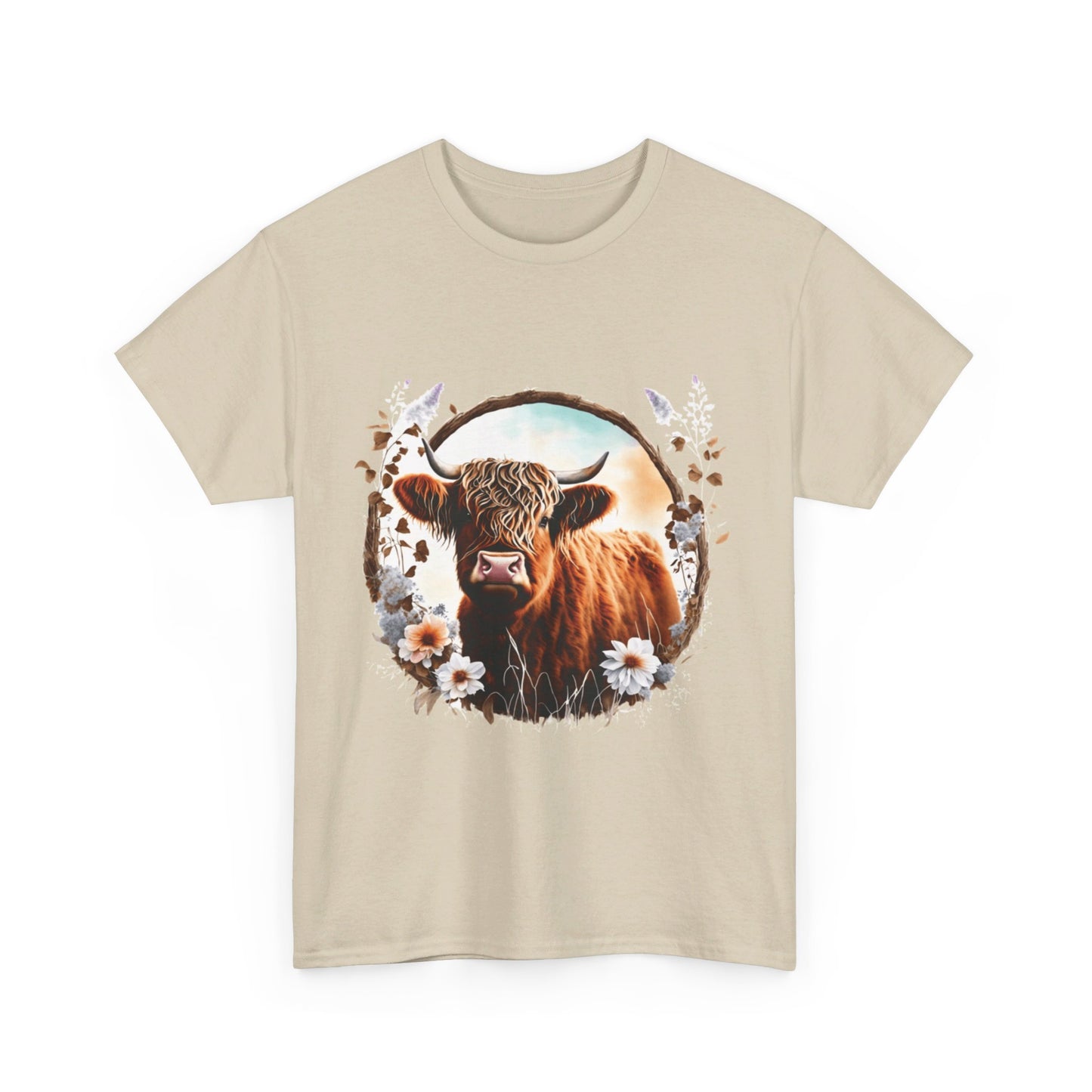 Highland Cattle Cow Unisex Heavy Cotton Tee