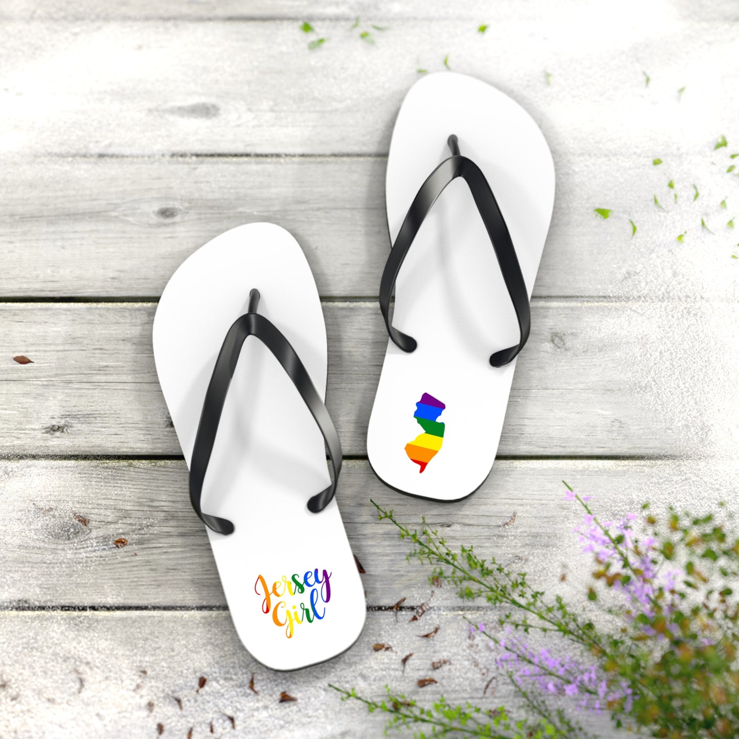 Flip Flops - Jersey Girl Rainbow Pride