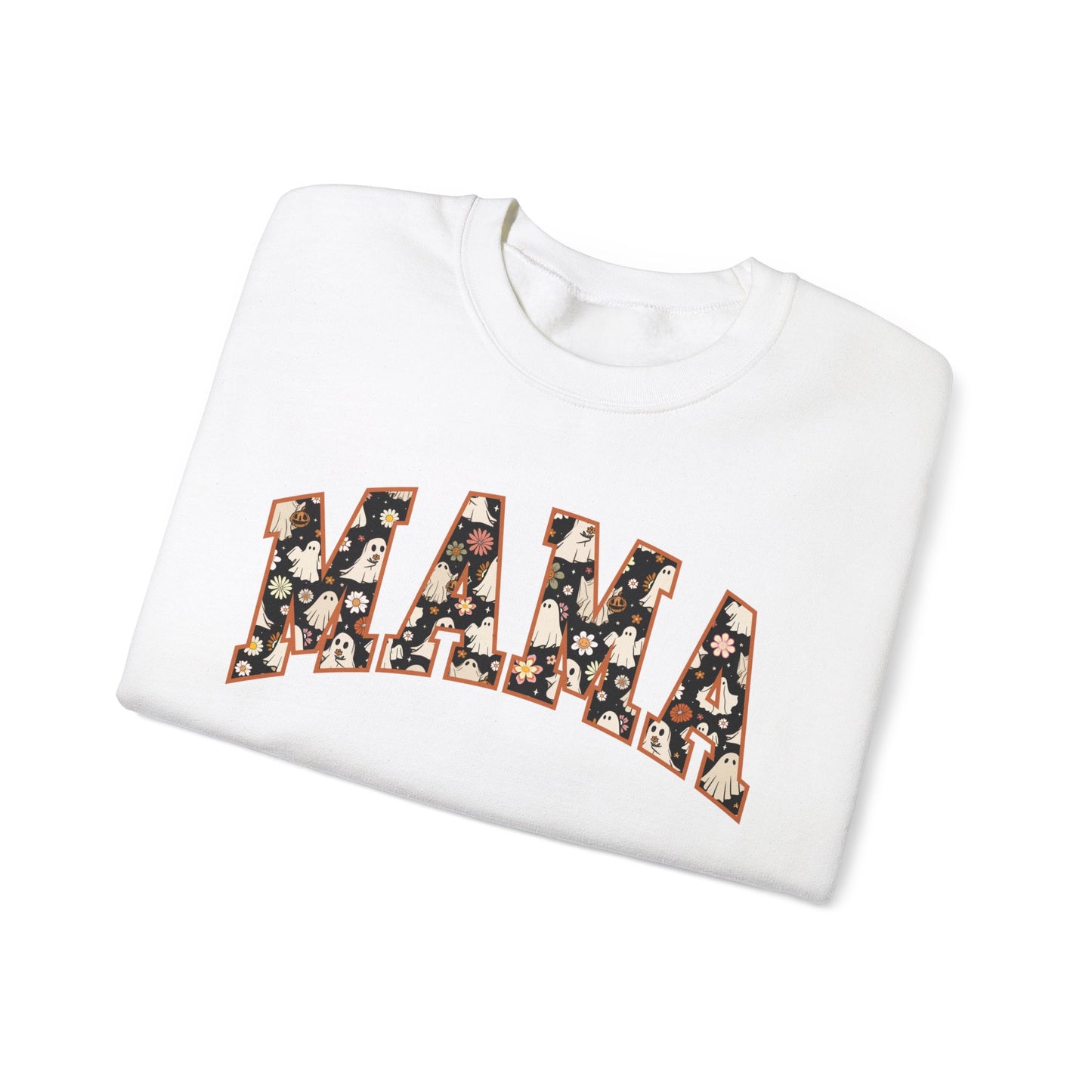 MAMA Halloween Ghost Spooky Unisex Heavy Blend™ Crewneck Sweatshirt