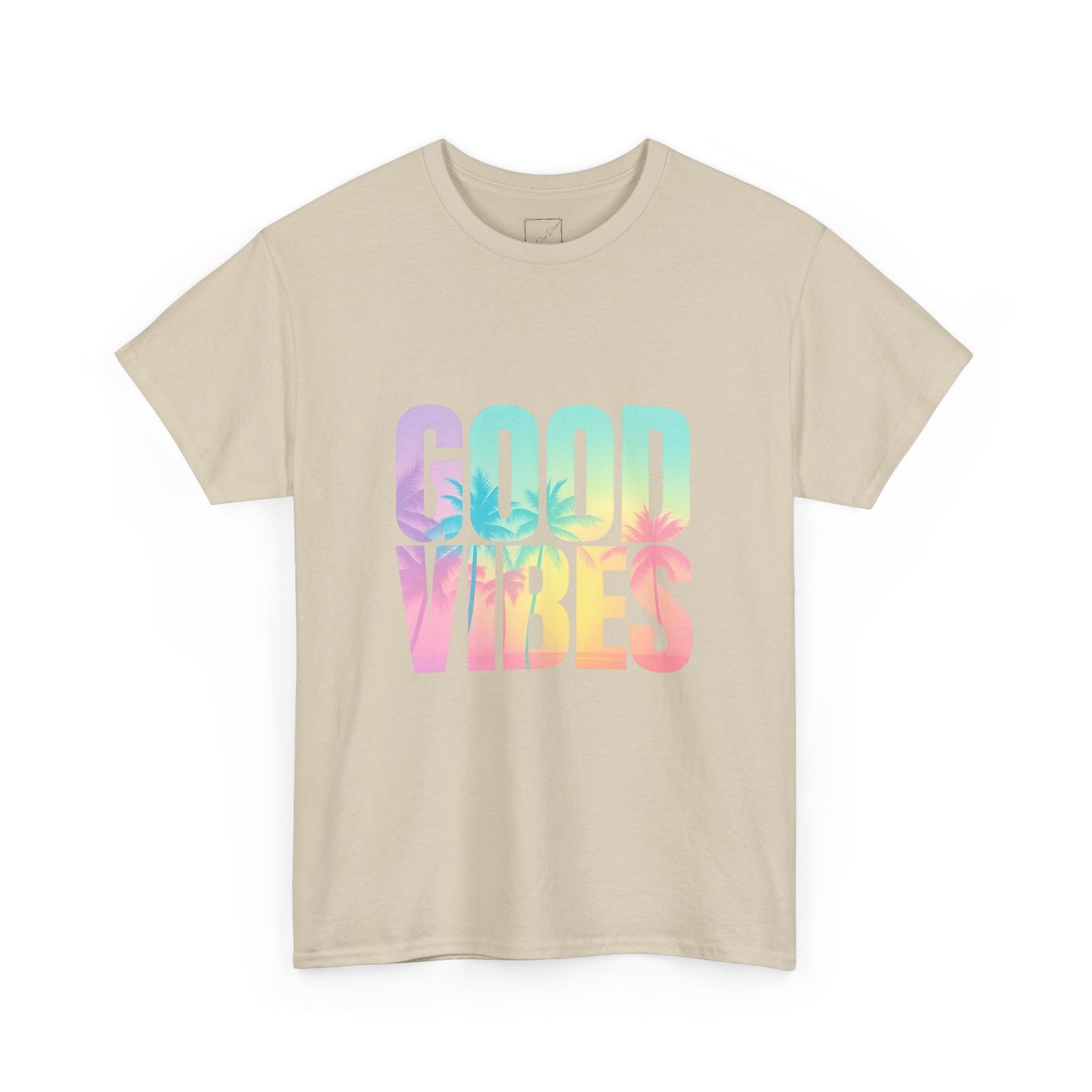 Colorful Good Vibes Tee - Unisex Heavy Cotton T-Shirt, Summer Style, Positive Energy Shirt, Gift for Friends, Casual Wear, Festival Outfit
