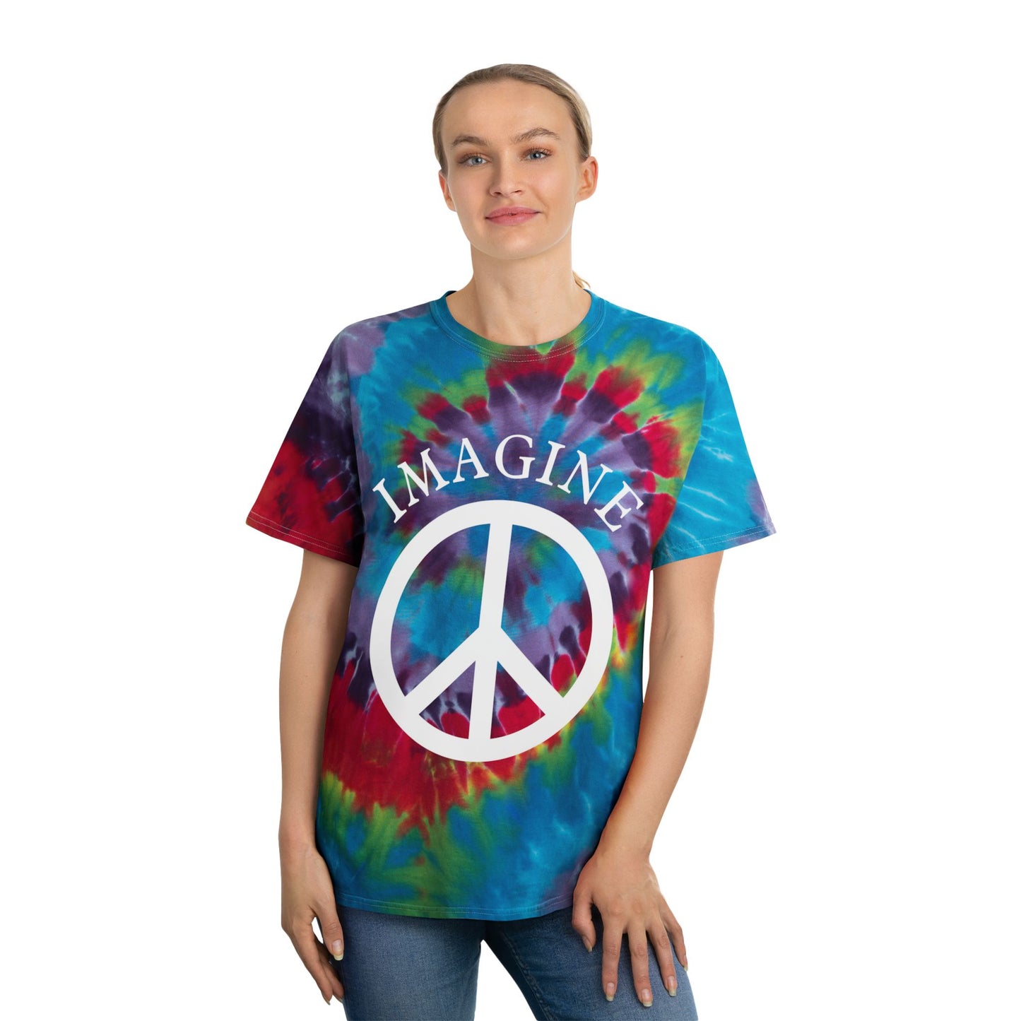 Colorful Tie-Dye Peace Tee - Retro Style, Summer Fashion, Bohemian T-Shirt, Festival Outfit, Gift for Peace Lovers