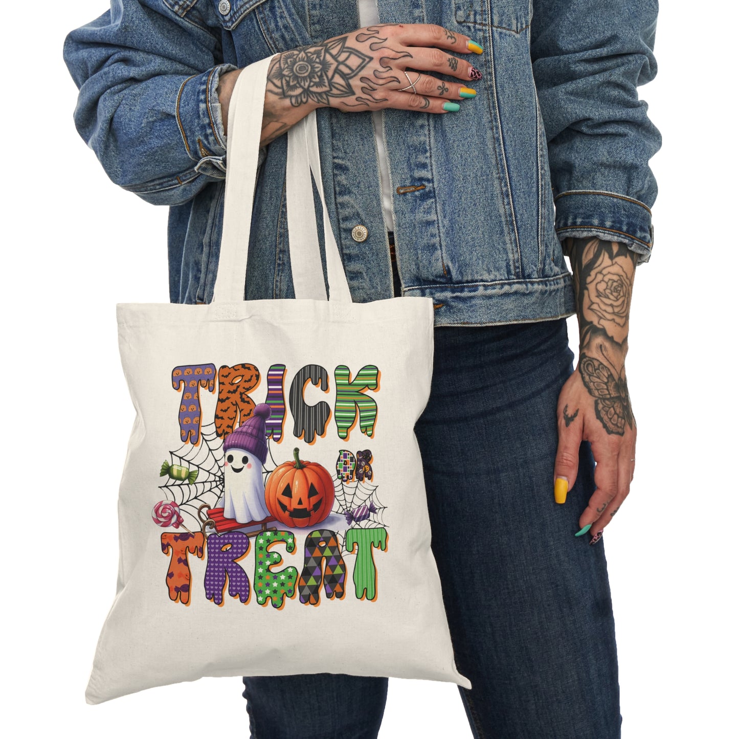 Trick or Treat Halloween Natural Tote Bag