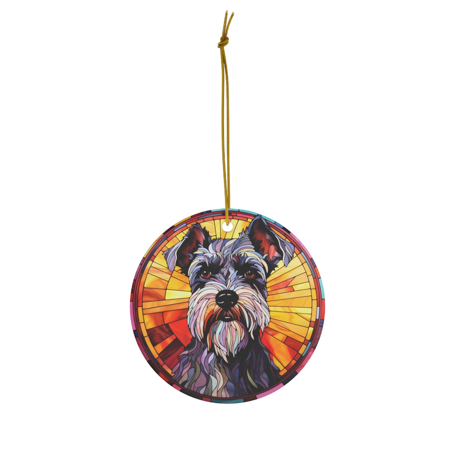 Schnauzer Dog Ceramic Ornament, 4 Shapes
