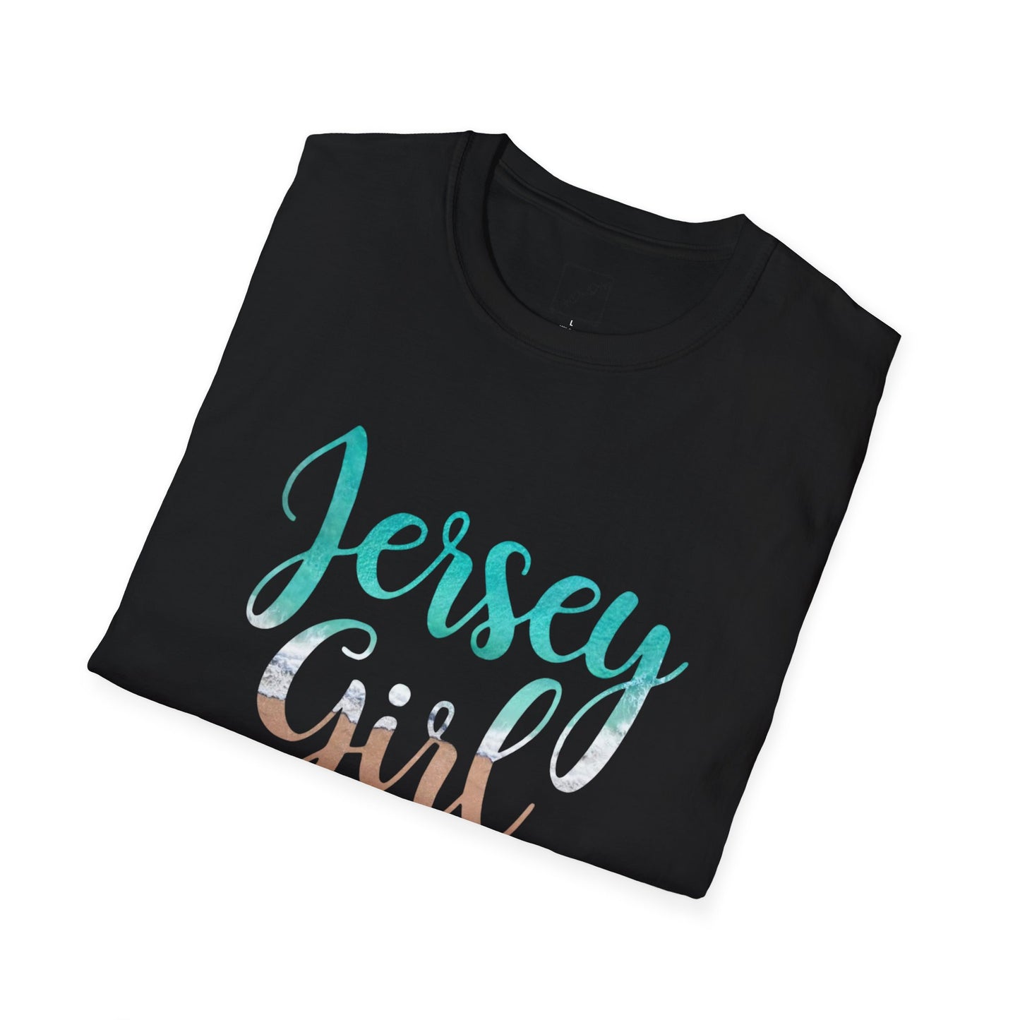 Jersey Girl Beach Ocean Unisex Softstyle T-Shirt, Casual Graphic Tee, Gift for Her, Summer Outfit, Birthday Present, Jersey Pride